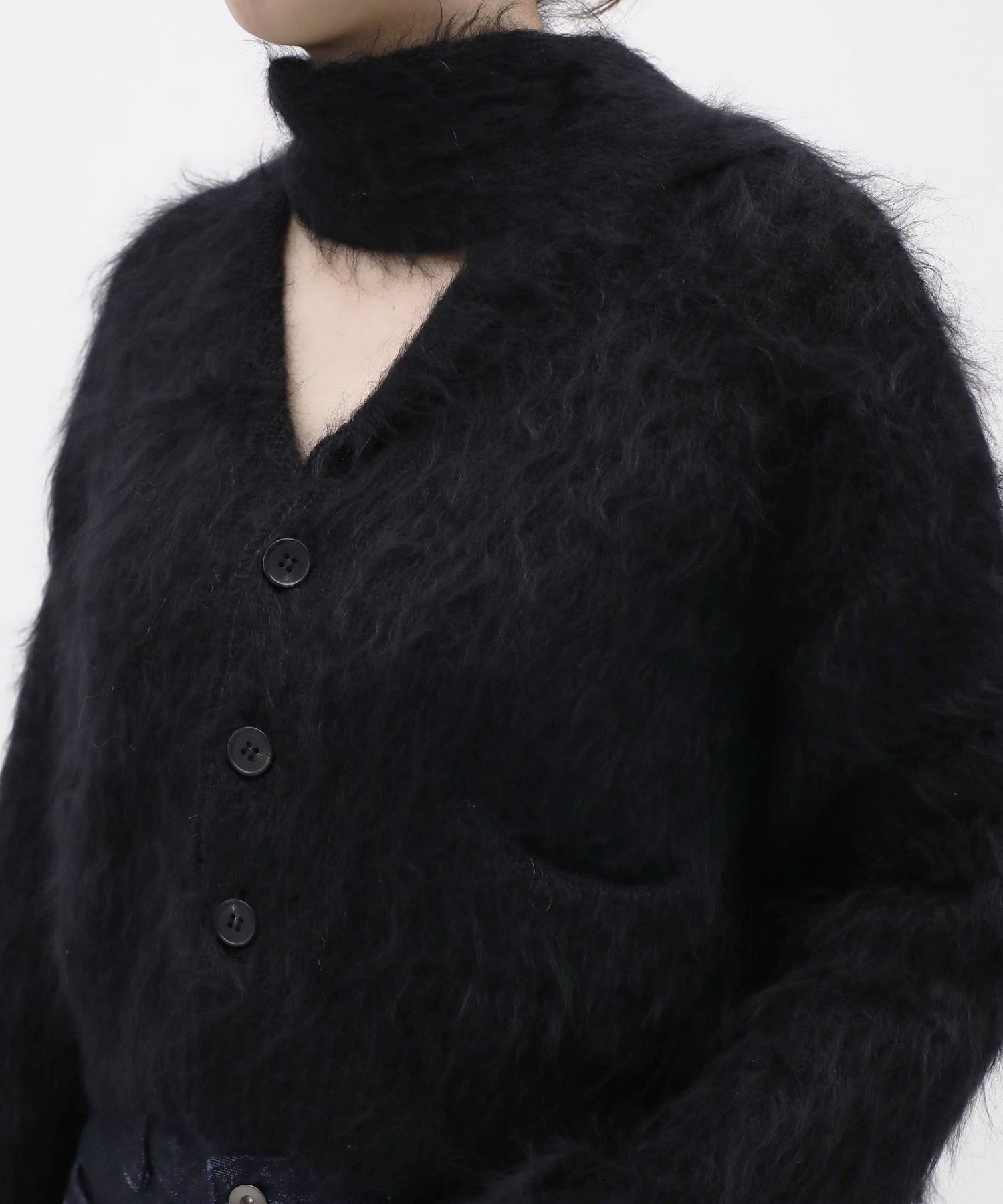 Mohair Knit Cardigan Cropped KEISUKEYOSHIDA