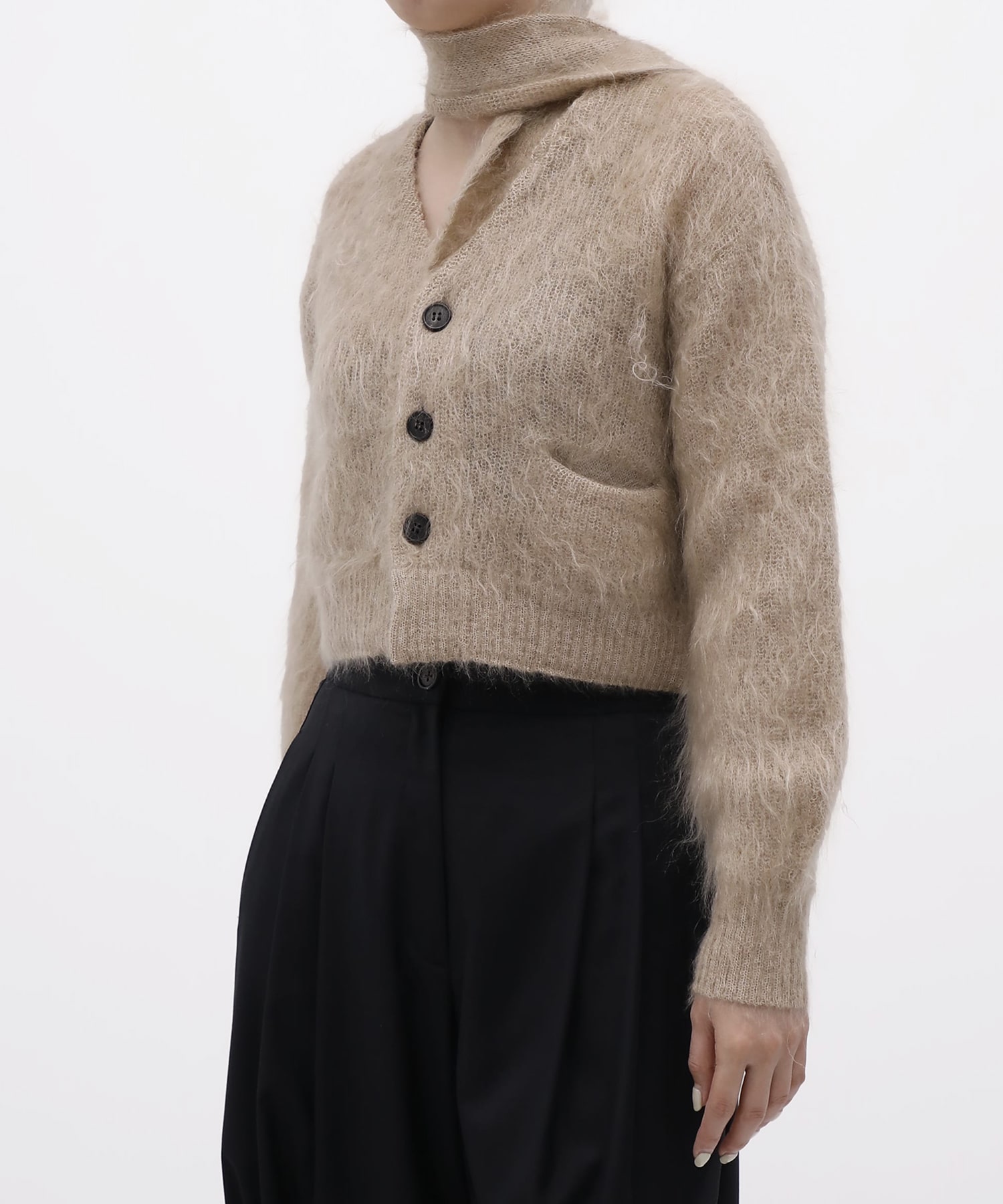 Mohair Knit Cardigan Cropped KEISUKEYOSHIDA