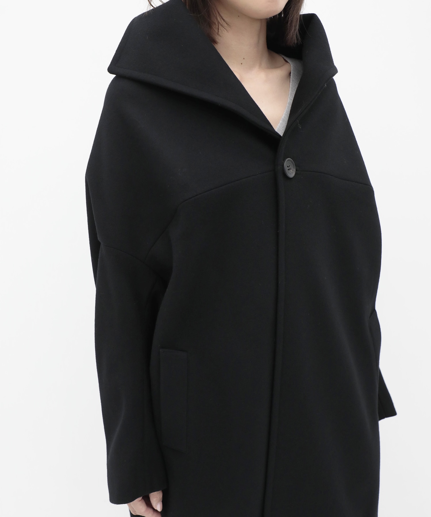 S100 MELTON DROPPED SHOULDER COAT Yohji Yamamoto
