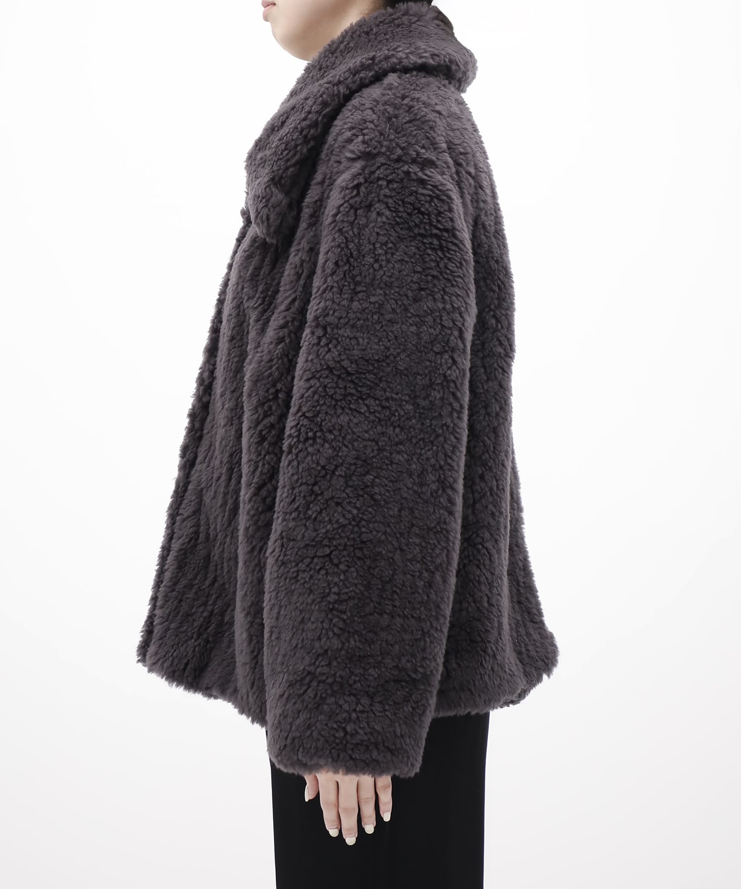 WOOL BOA WIDE COLLAR COAT FETICO