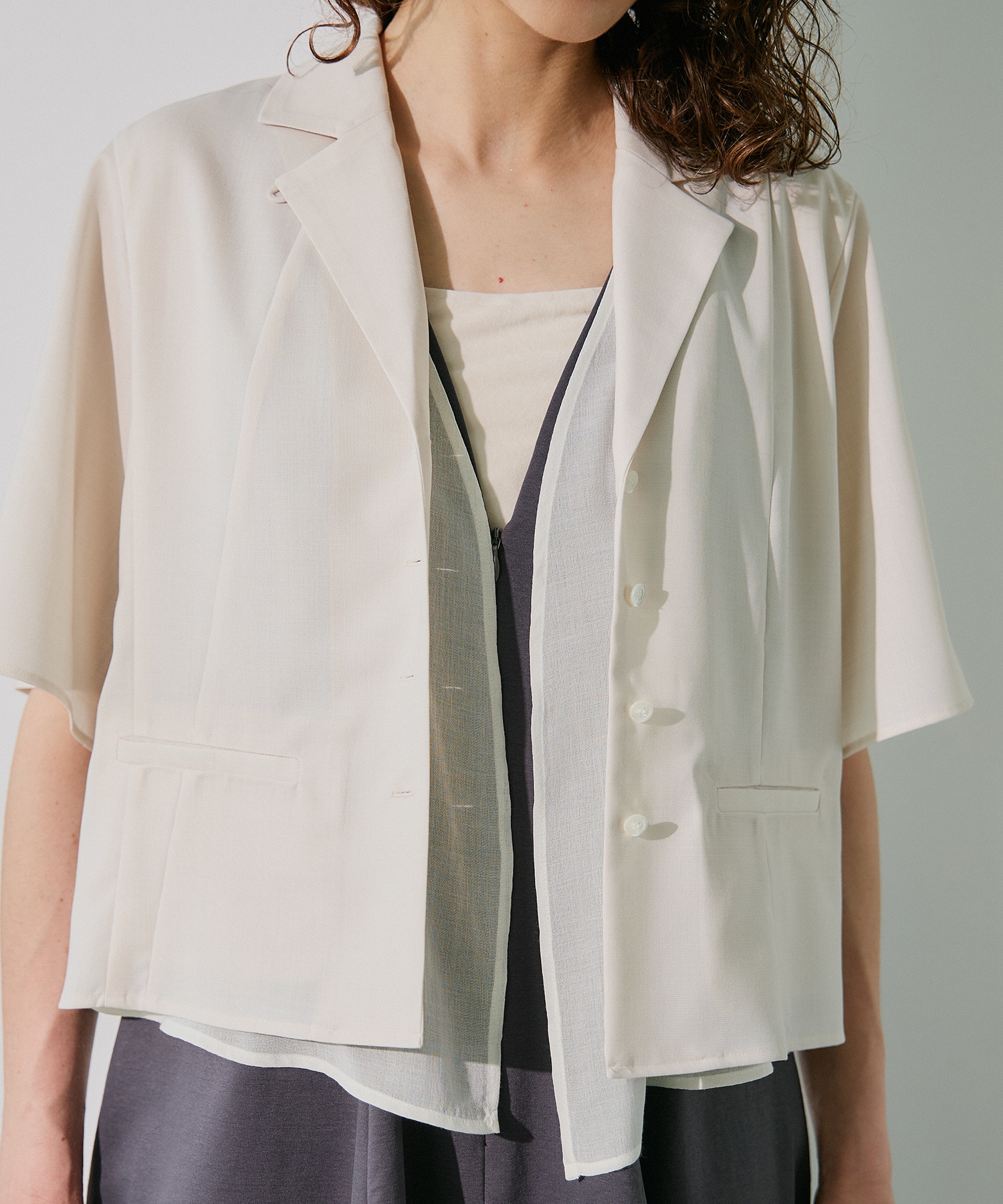 Open Collar Combi Shirts RITAN