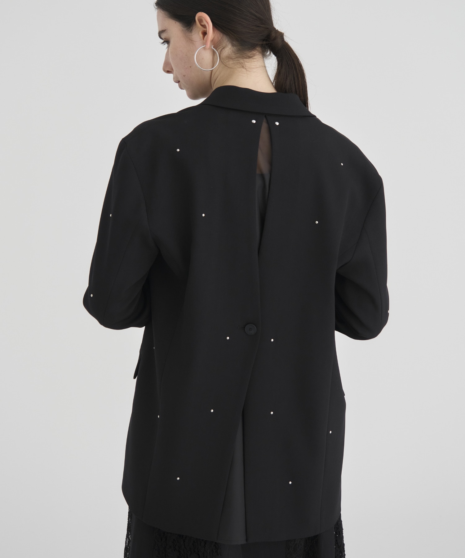 Back Slit Motif Tailored Jacket RITAN