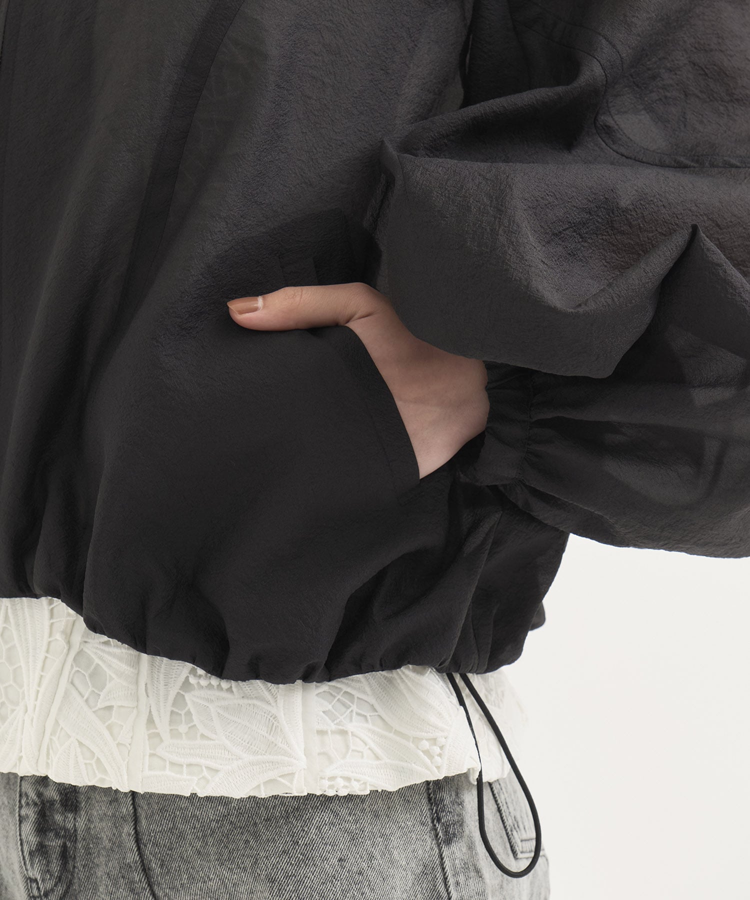 Rough Over Sheer Blouson RITAN