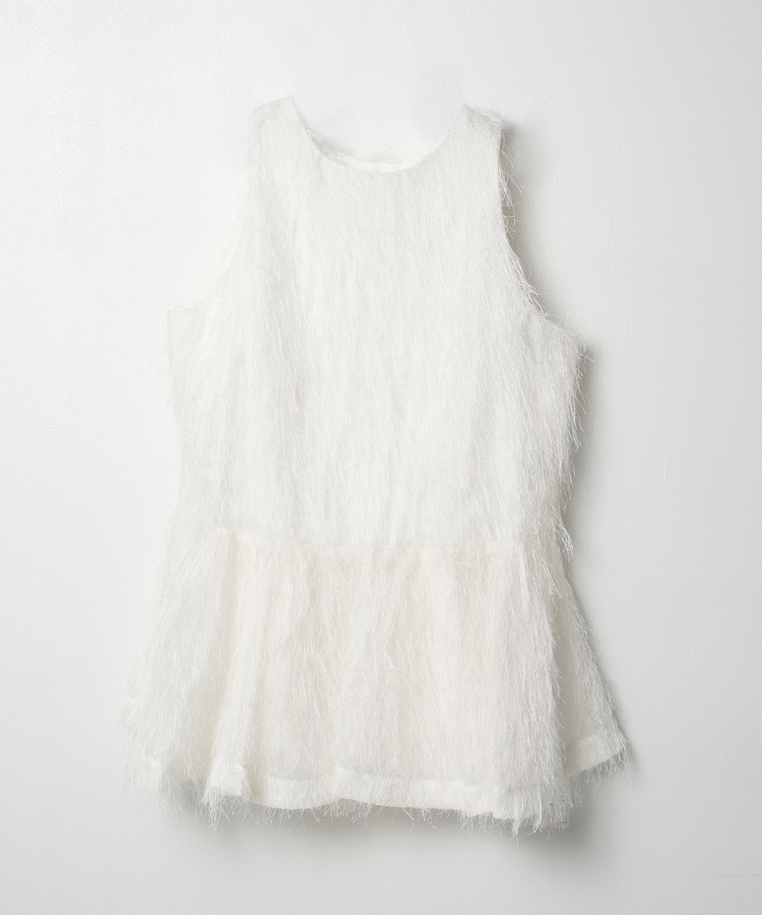 Shaggy Jacquard Peplum Tops RITAN