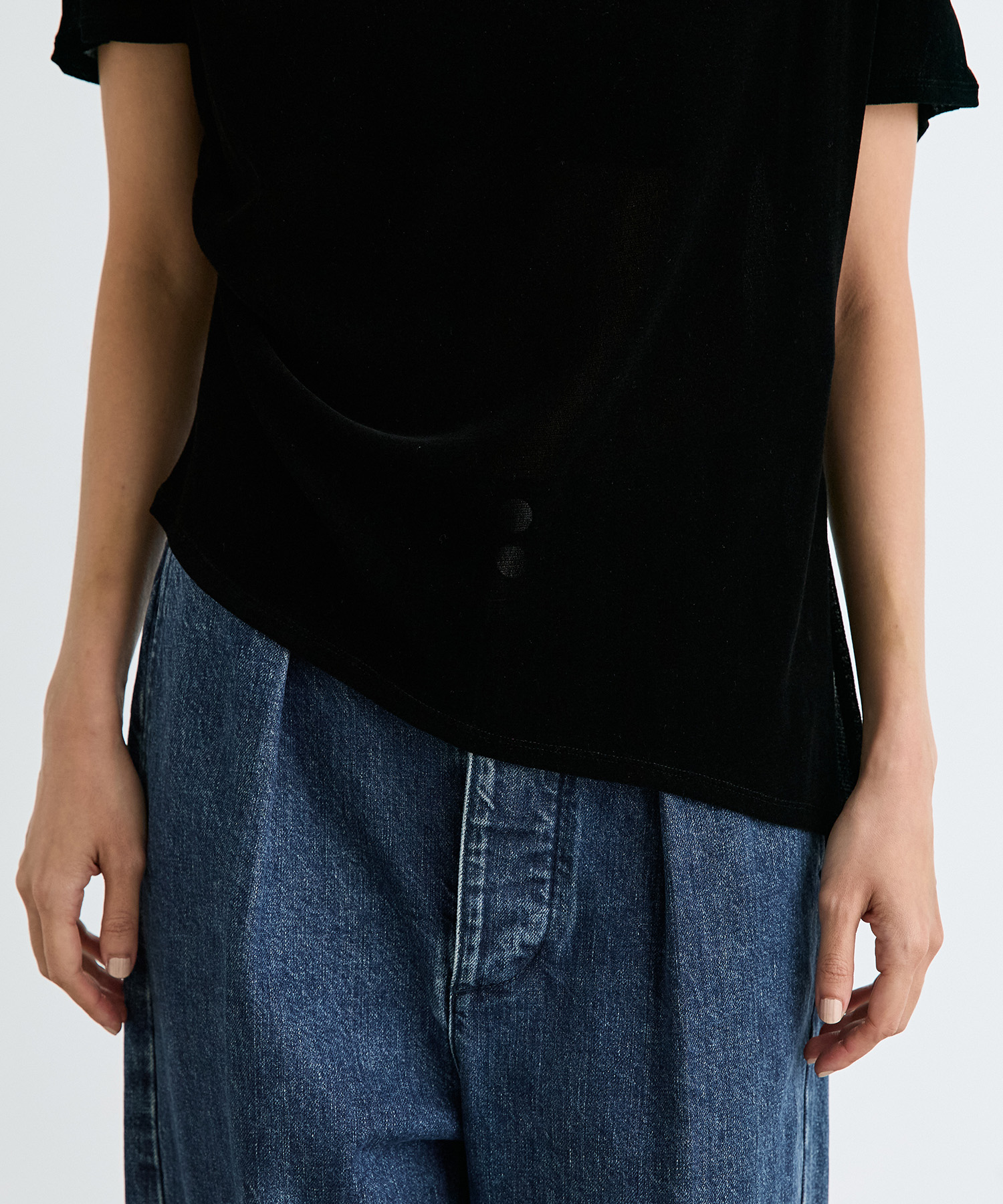 Velour One Shoulder T-Shirt RITAN