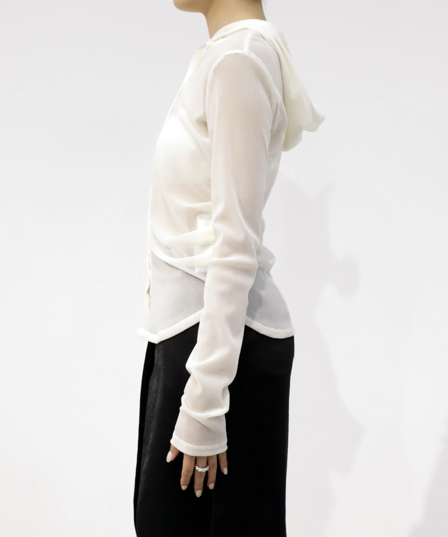 Velours Hoodie Cut Tops RITAN