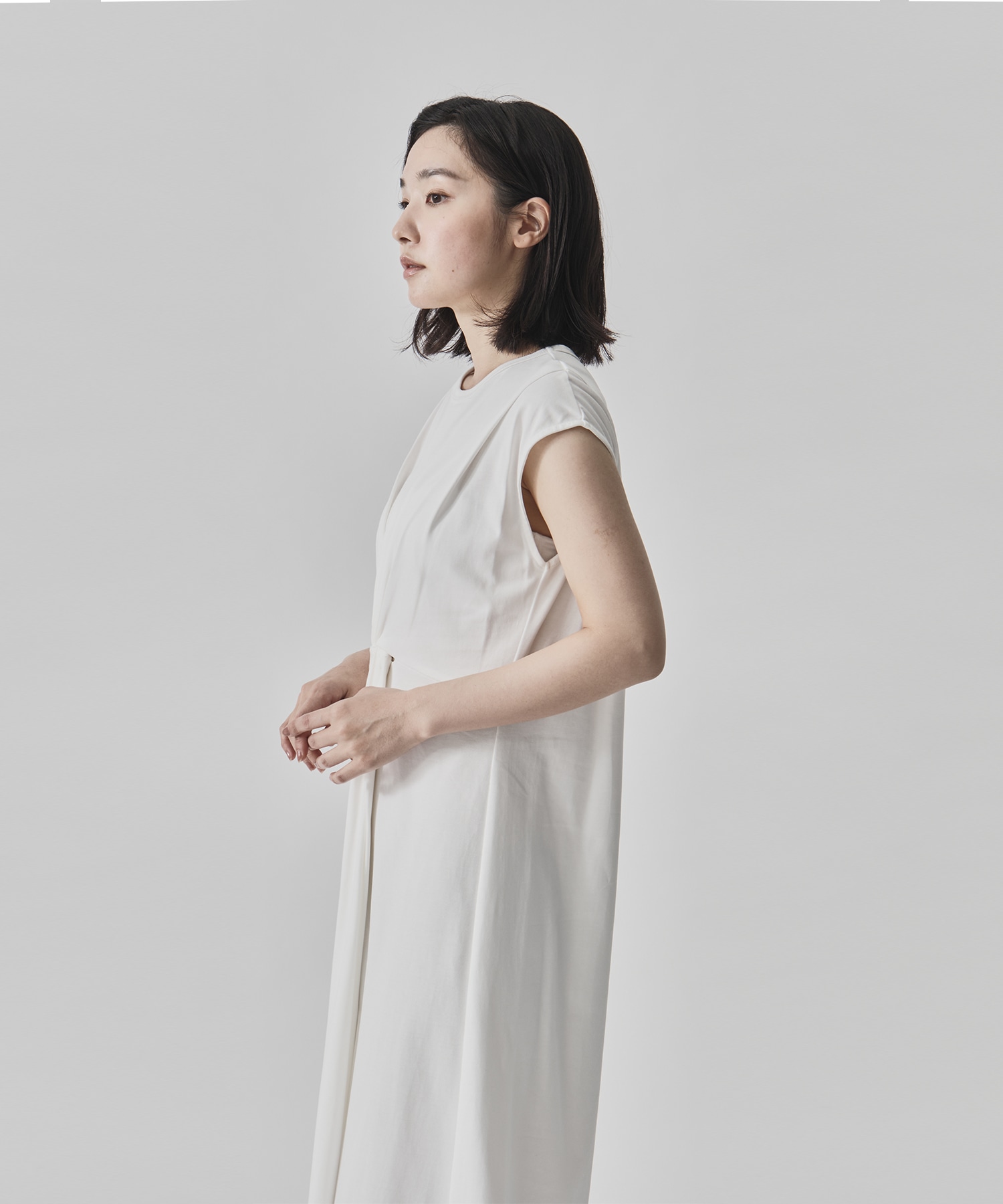 Shoulder Tuck Twist Dress CITY TOKYO
