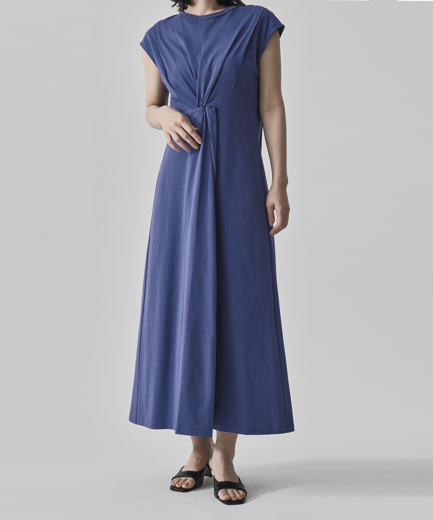 Shoulder Tuck Twist Dress CITY TOKYO