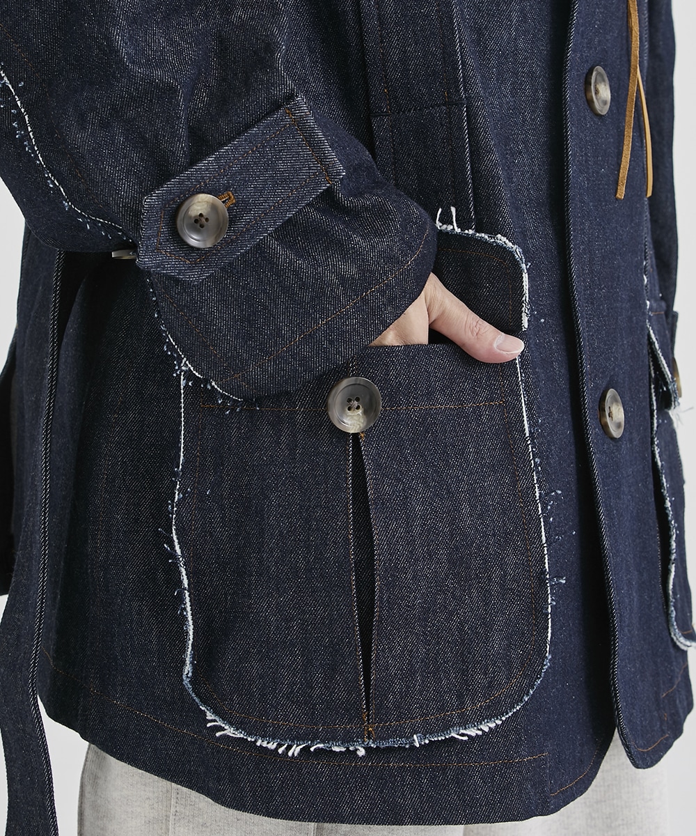 Norfolk jacket coat(1 BLUE): KHOKI: MENS｜THE TOKYO ONLINE STORE