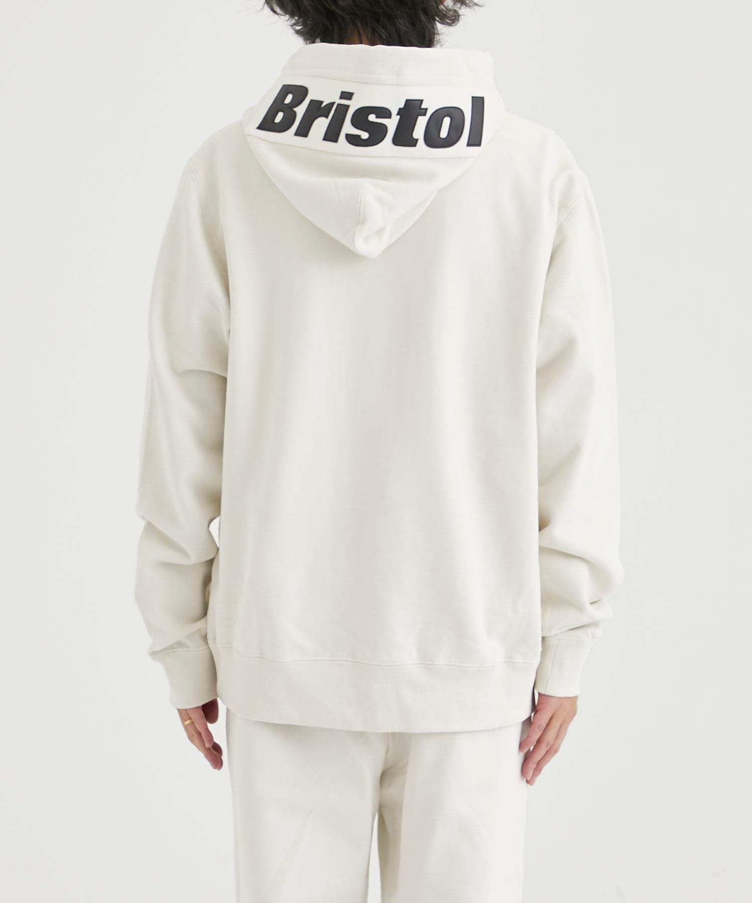 FAKE LEATHER APPLIQUE TEAM SWEAT HOODIE(S WHITE): F.C.Real Bristol