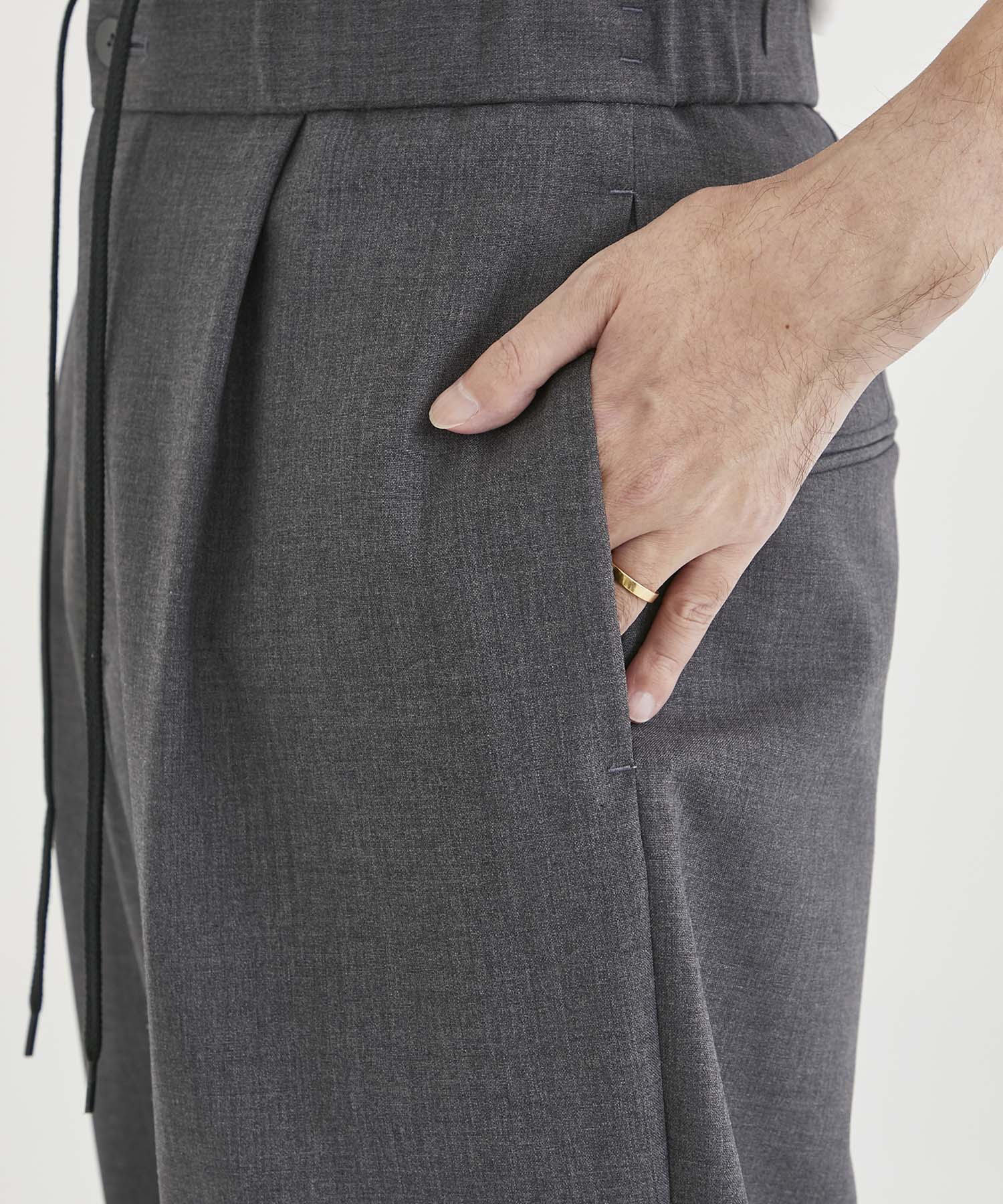 WOOL TROPICAL TAPERED EASY PANTS(2 GREY): ATON: MENS｜THE TOKYO