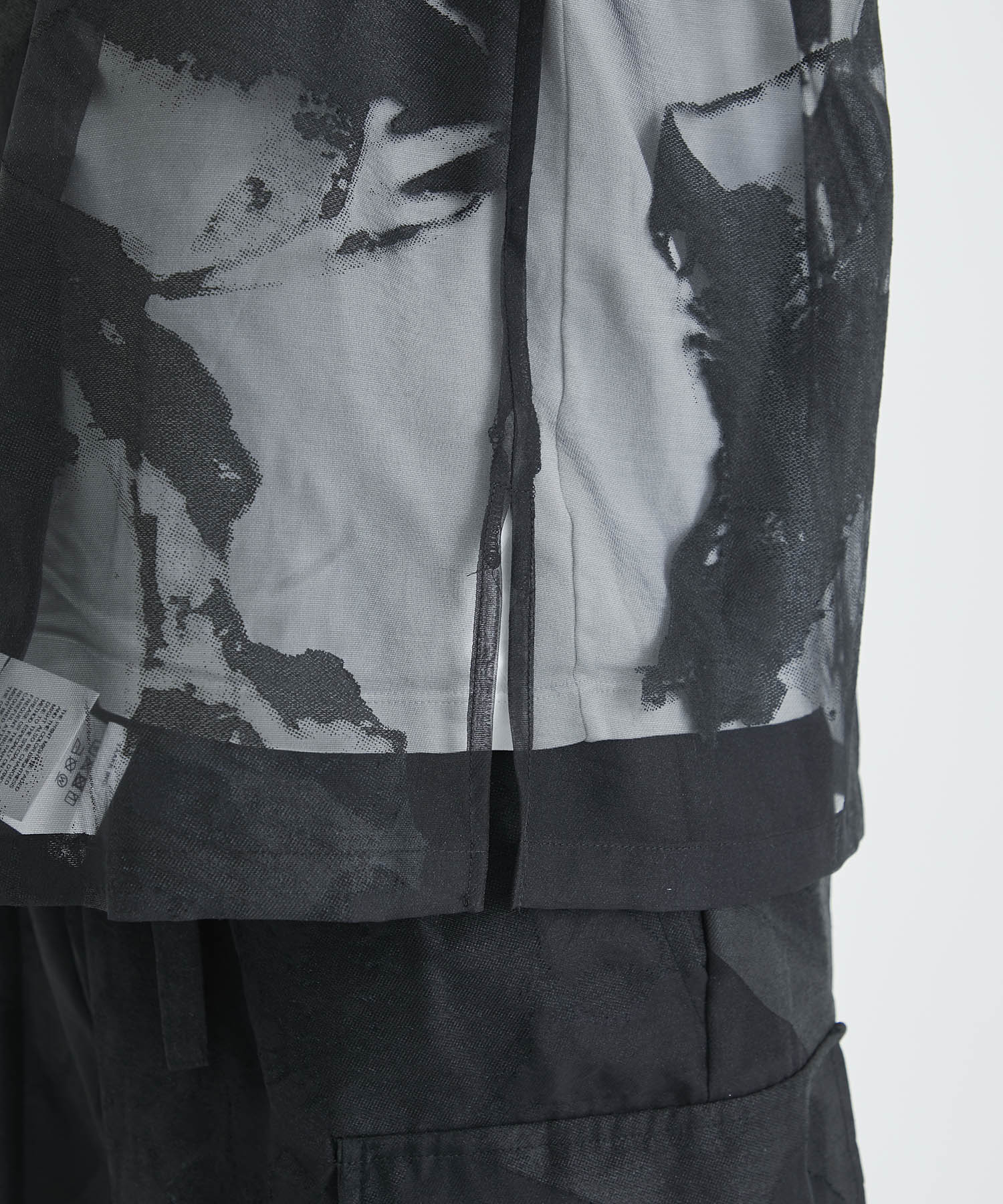 TRANSPARRENT FLOWER OPEN COLLAR SHIRTS TAAKK
