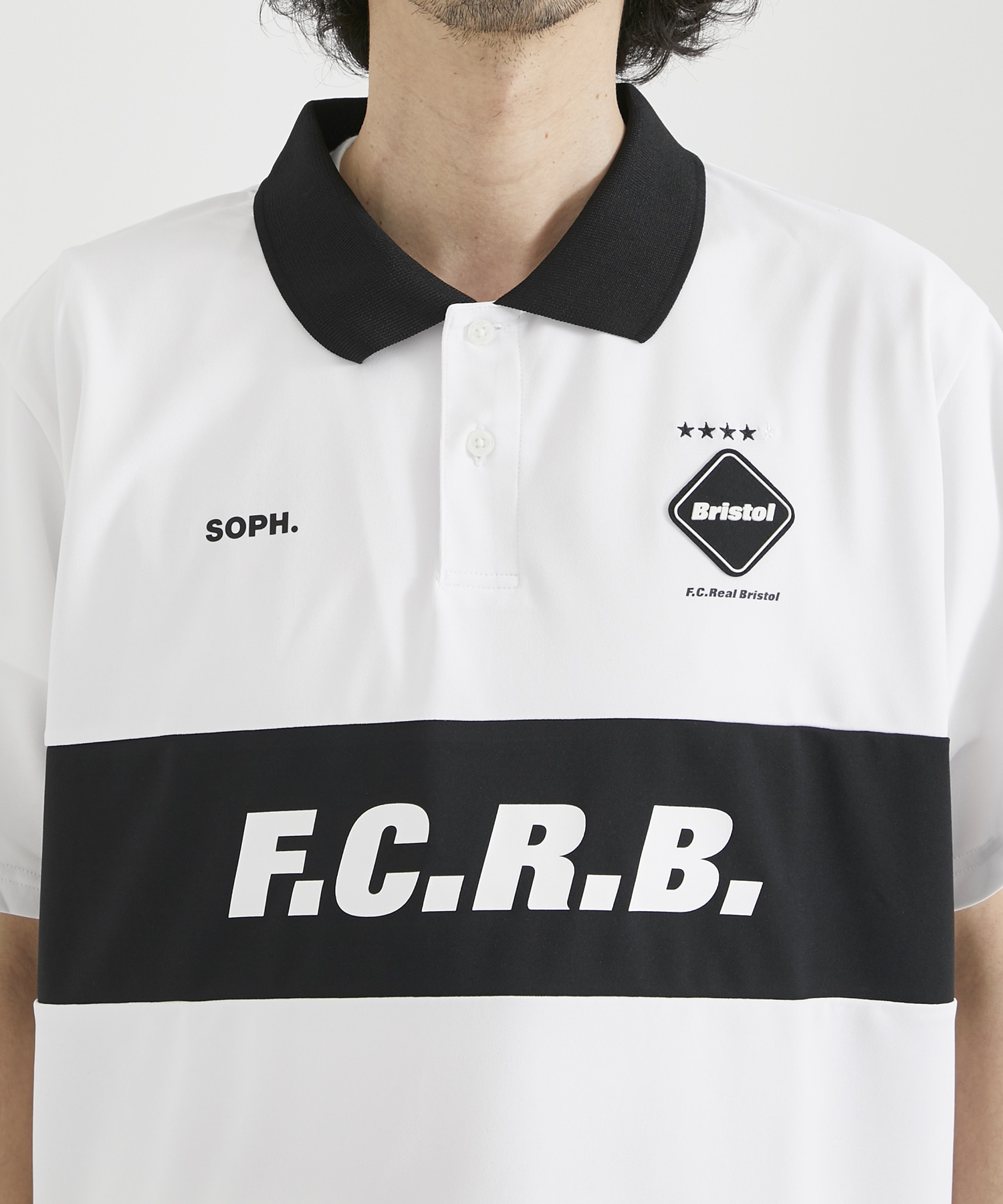 S/S PANEL POLO G(S WHITE): F.C.Real Bristol: MEN｜THE TOKYO ONLINE