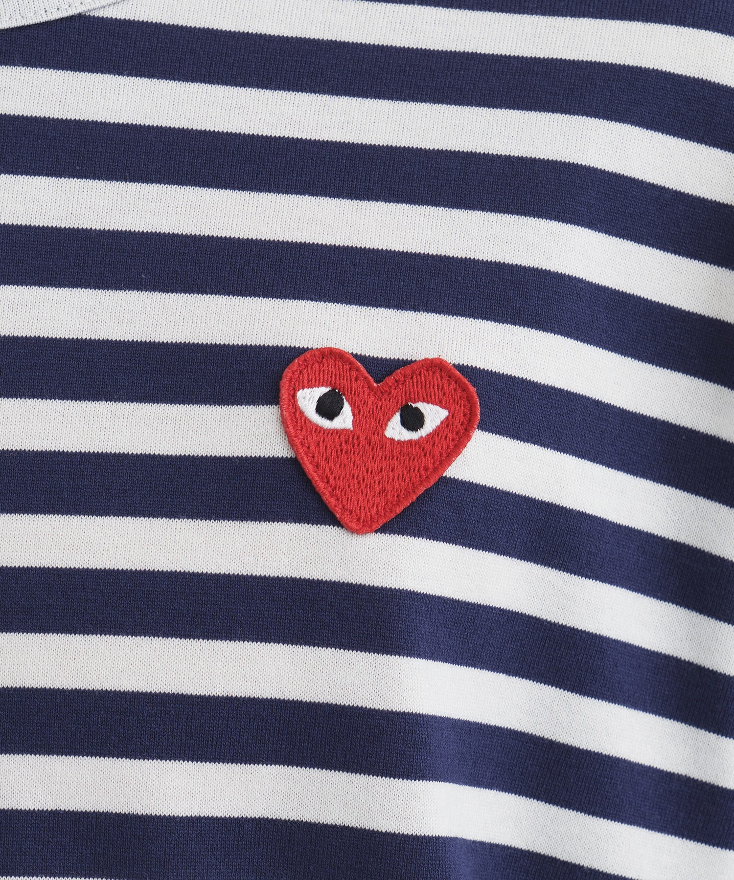 AZ-T010-051 STRIPED L/S T-SHIRT RED HEART PLAY COMME des GARCONS