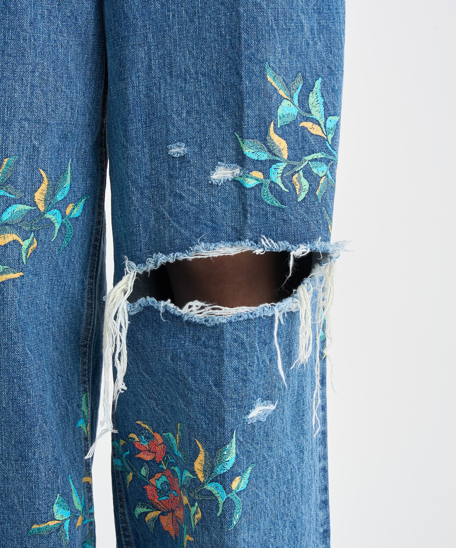 Flower Pattern Denim Wide Pants BED J.W. FORD