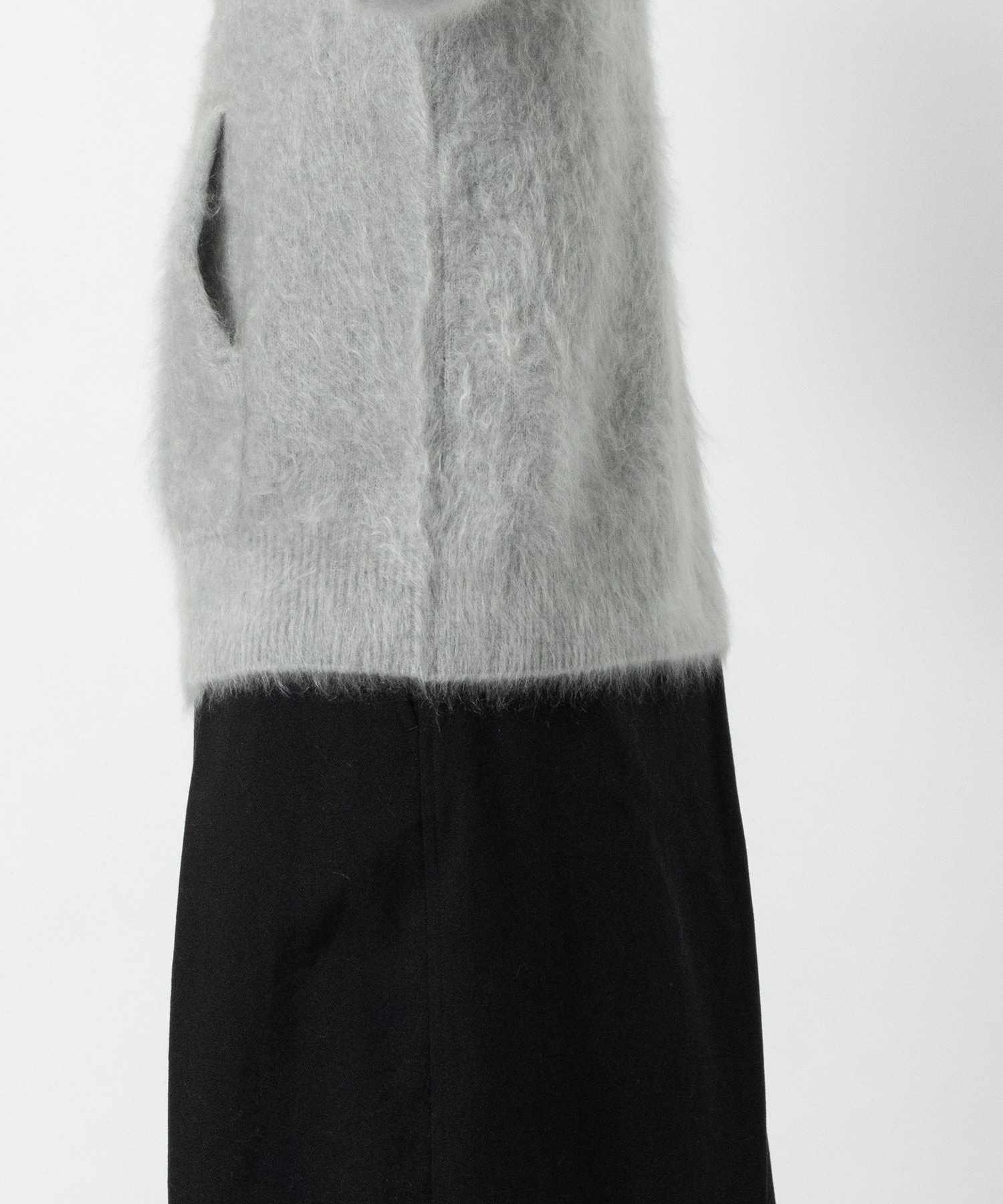 CASHMERE SHAGGY HOODIE KNIT CINOH