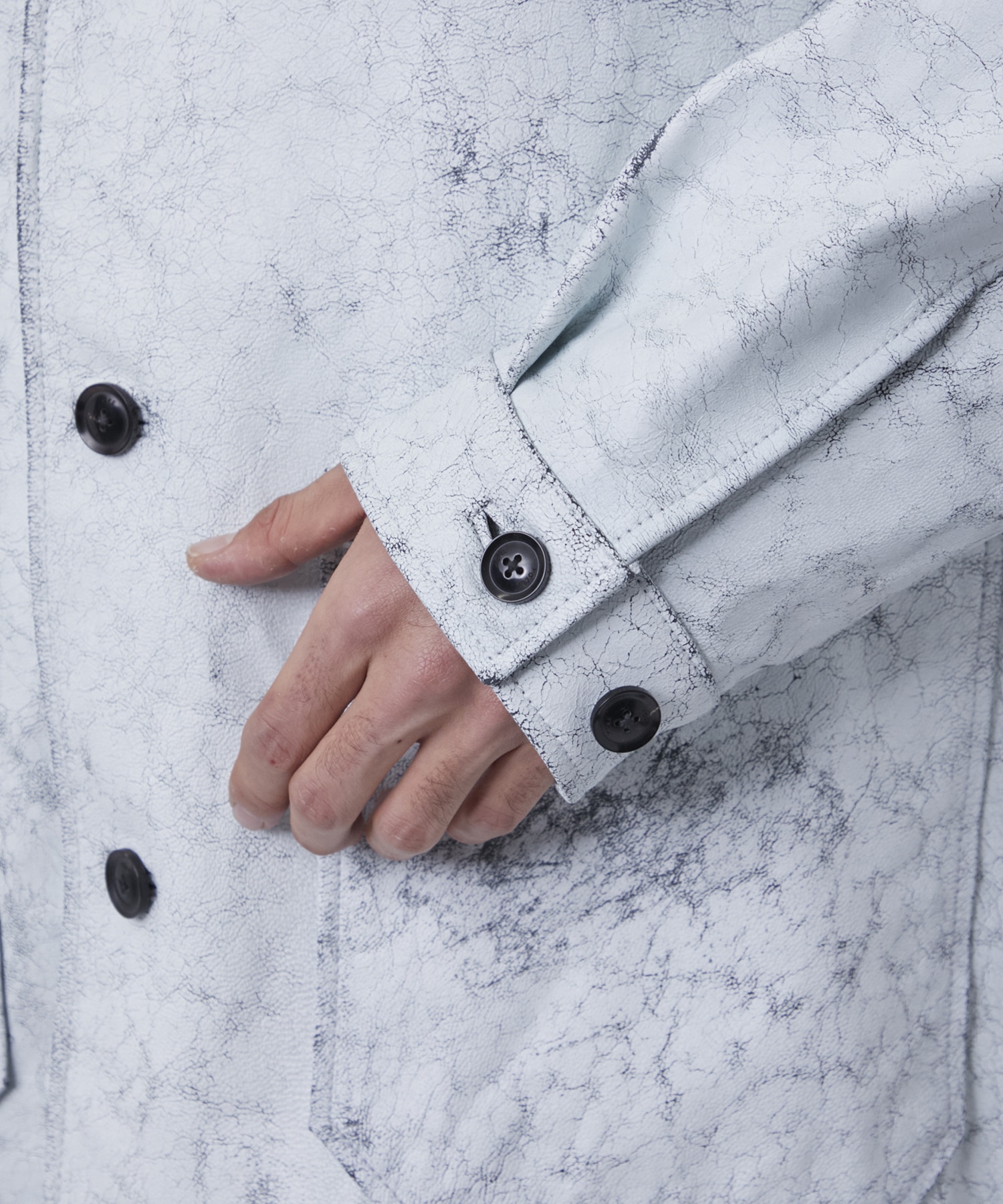 CRACKED GOAT LEATHER CAR COAT YOKE