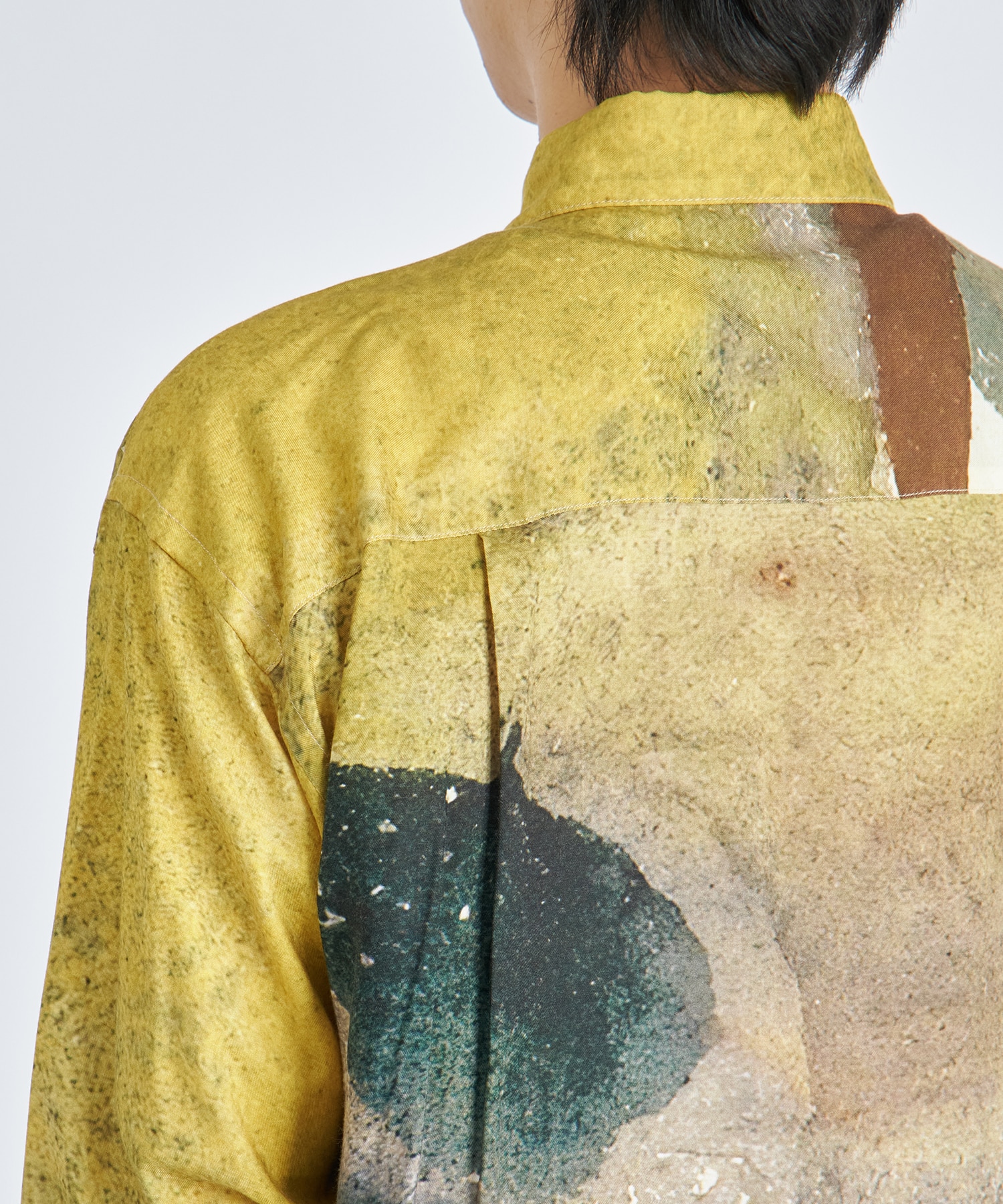 LANDSCAPE PRINTED REGULAR COLLAR SHIRT YOKE