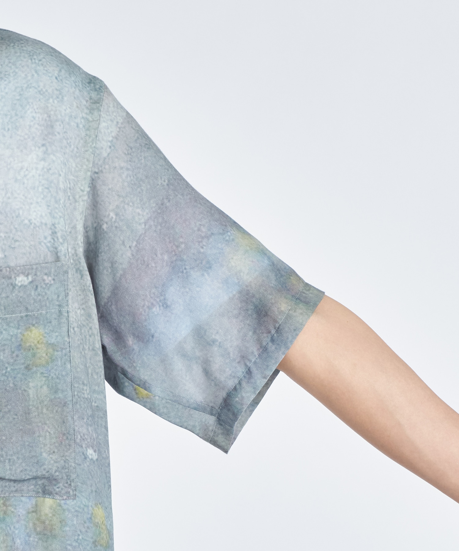 LANDSCAPE PRINTED OPEN COLLAR SHIRT 