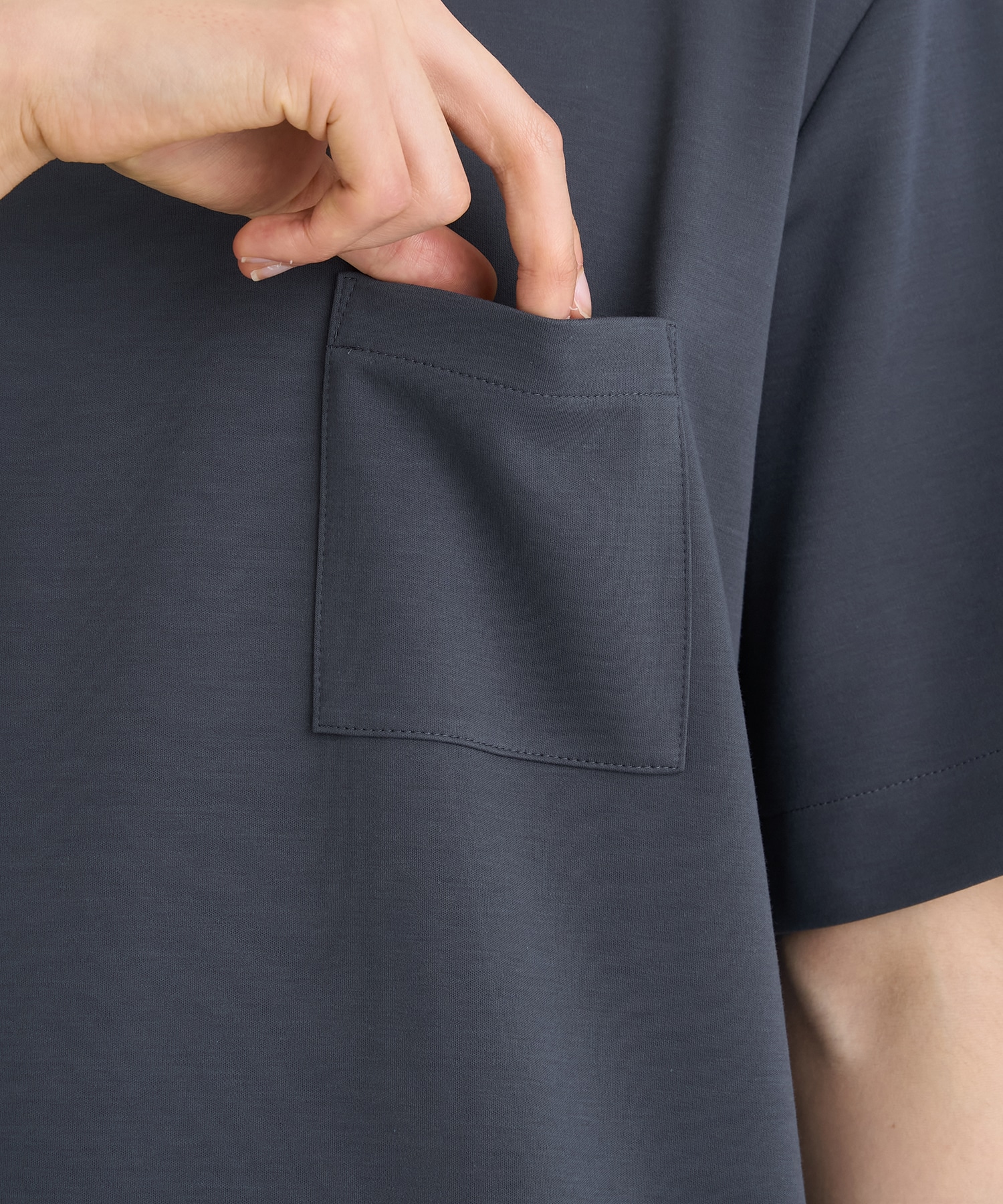 別注 RIB SHORT-SLEEVED POCKET T-SHIRT IRENISA
