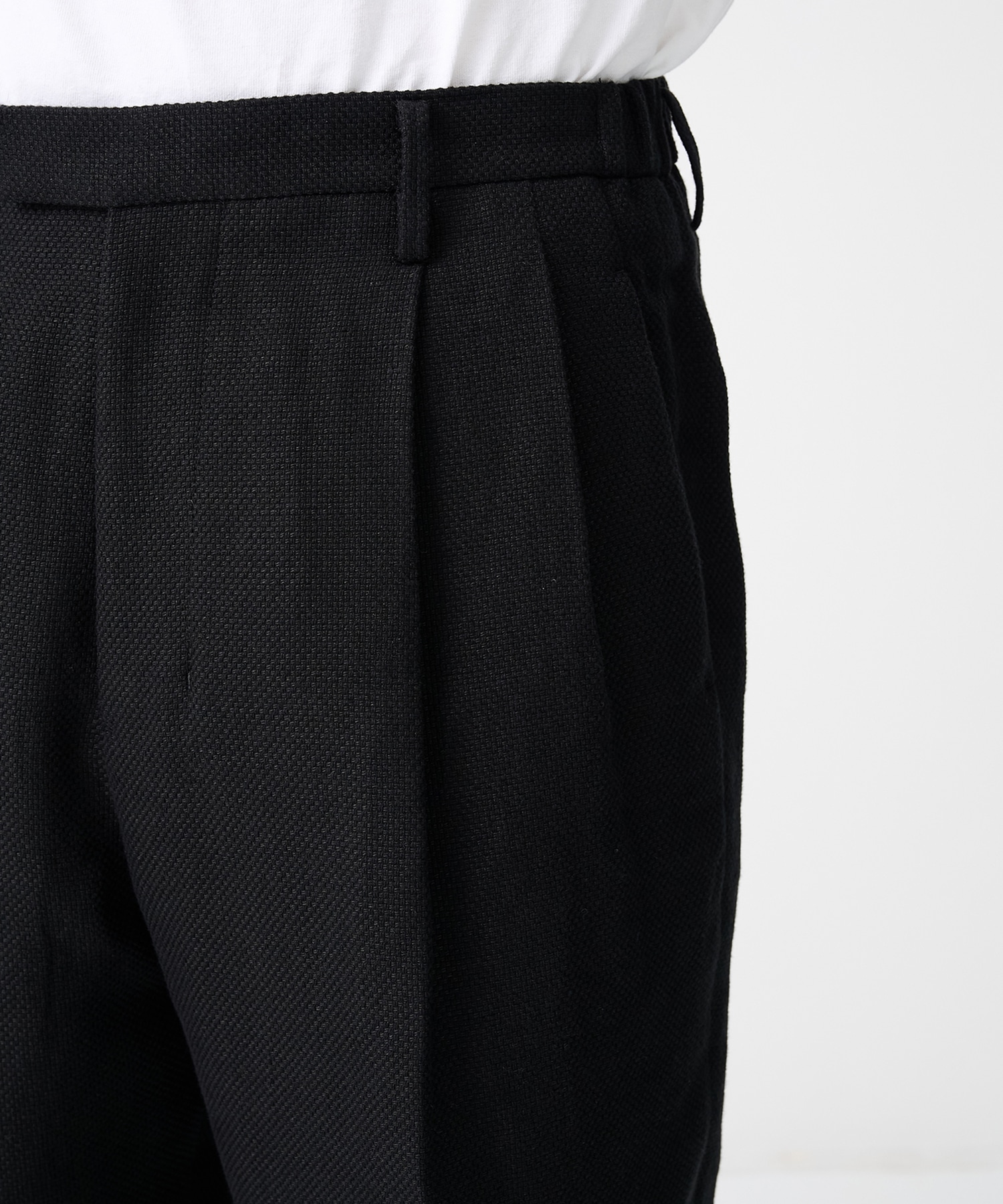 【イレニサ】SUMMER TWEED TWO TUCK WIDE TROUSERS IRENISA