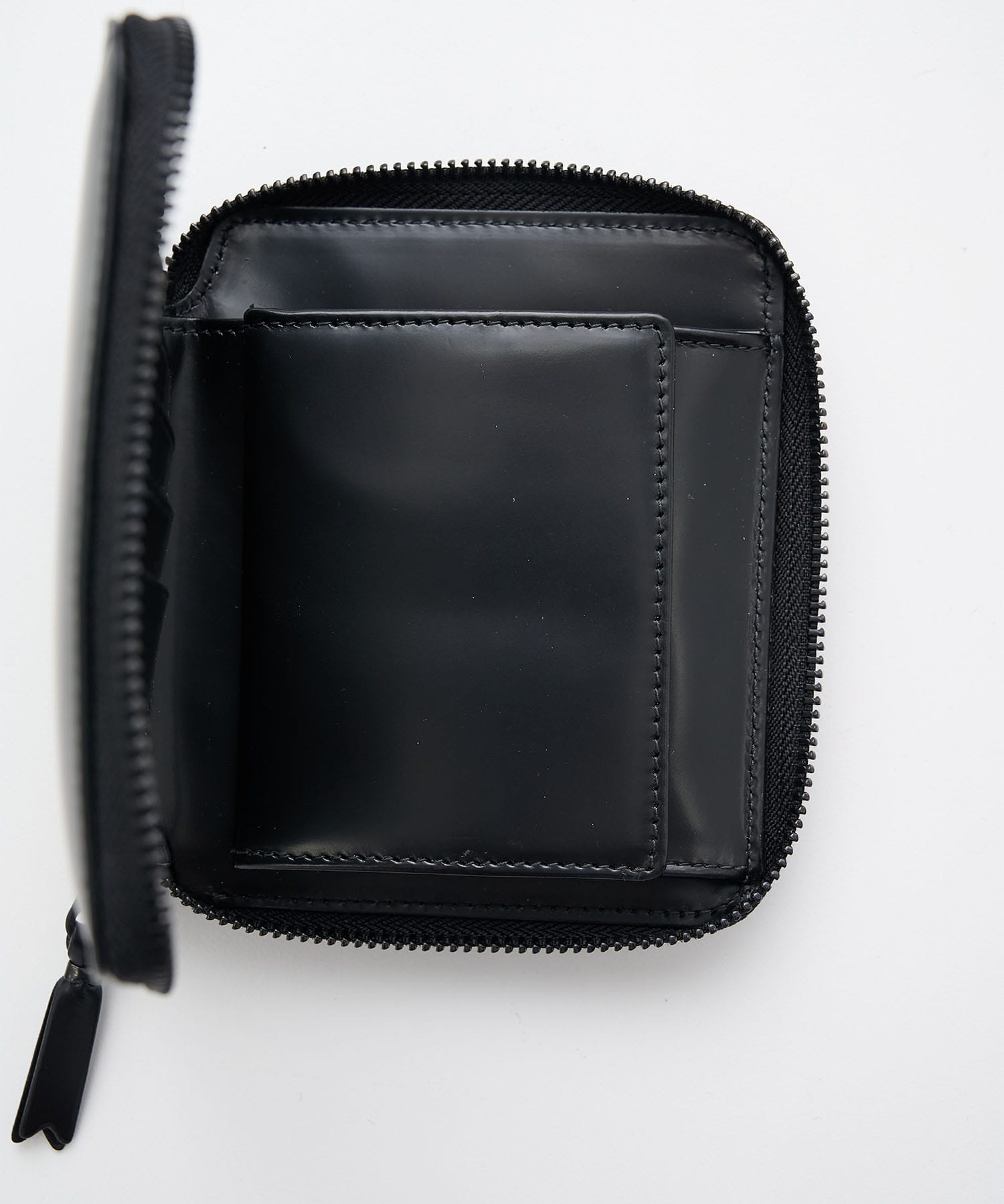 VERY BLACK LEATHER LINE B FPLD ZIP WALLET Wallet Comme des Garcons