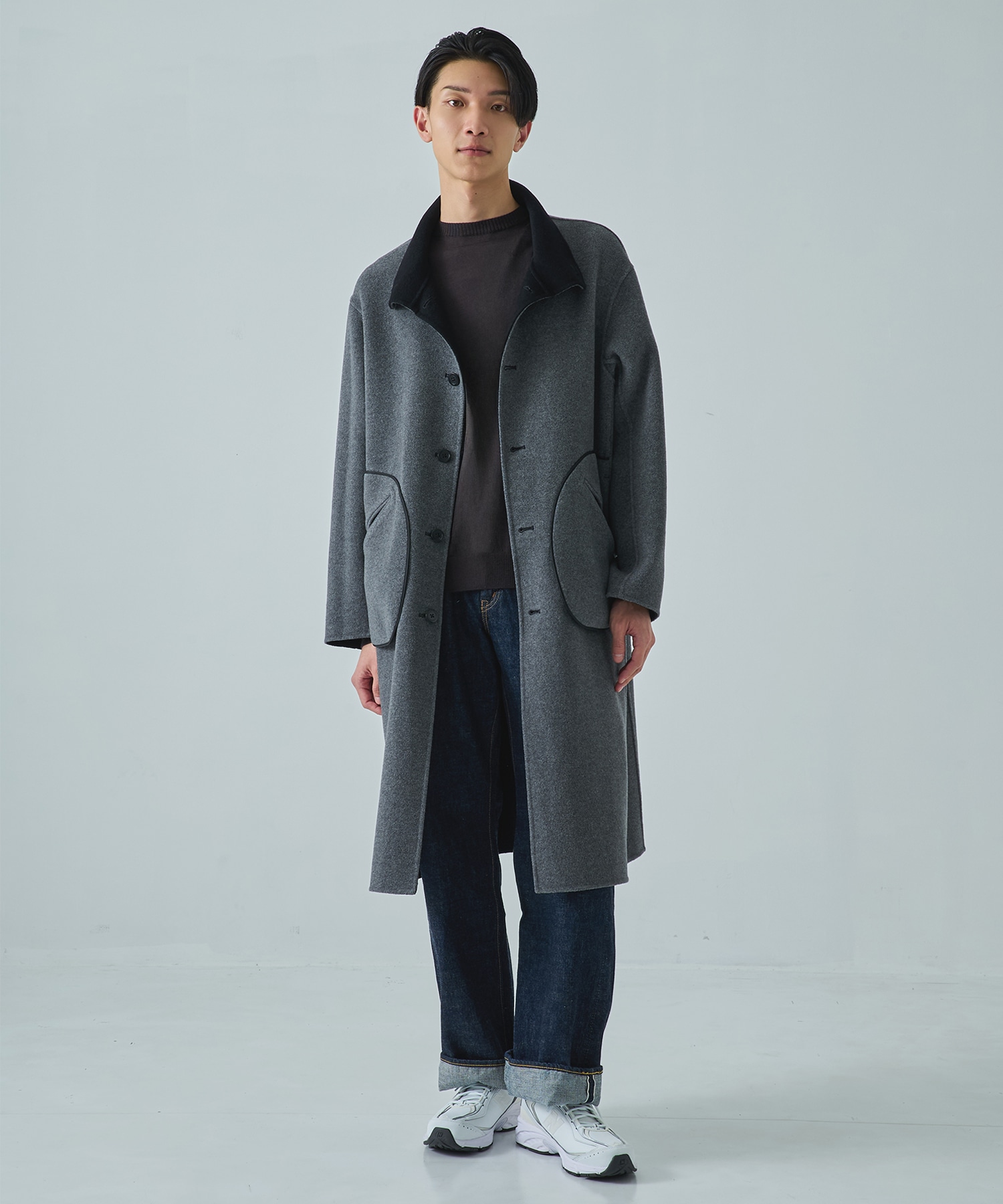 CASHMERE/SILK/WOOL STAND OVER COAT CASHMERE CASHMERE