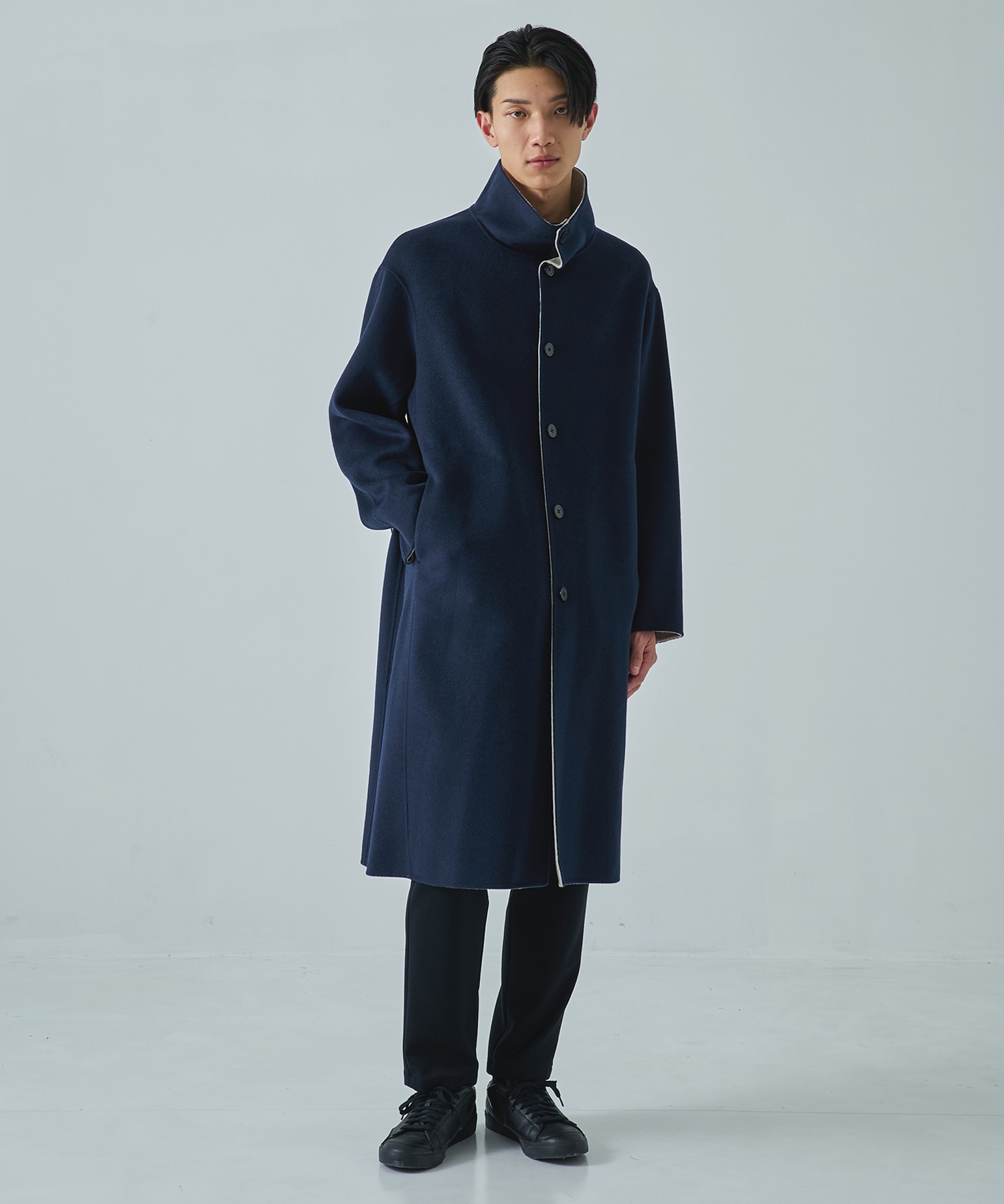 CASHMERE/SILK/WOOL STAND OVER COAT CASHMERE CASHMERE