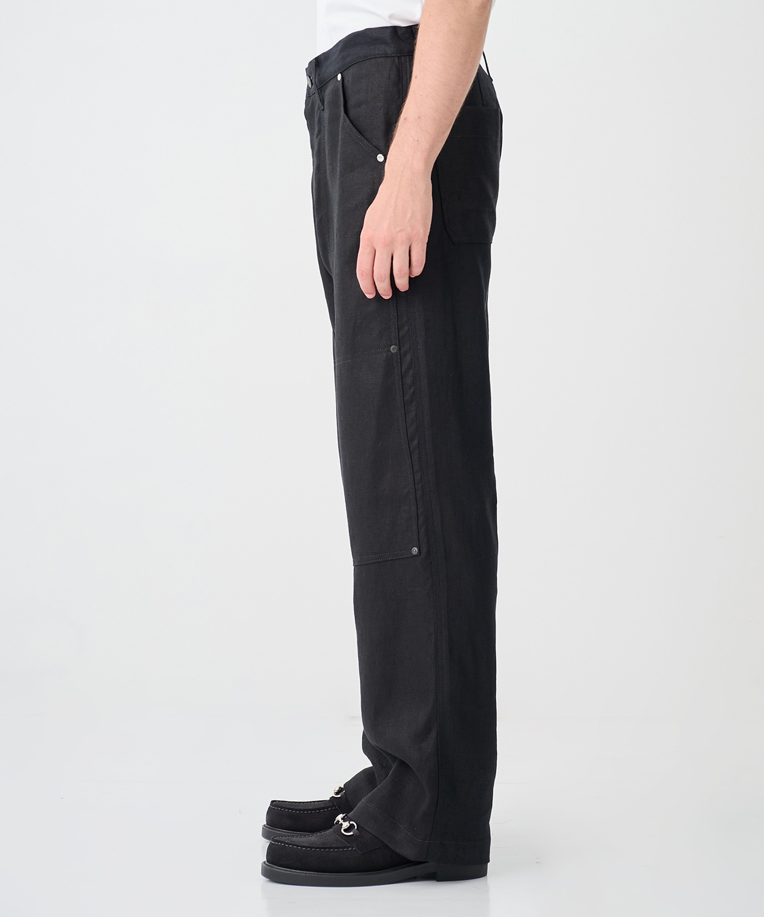 別注NEW CLASSIC WORK JEANS BLACK LINEN TANAKA