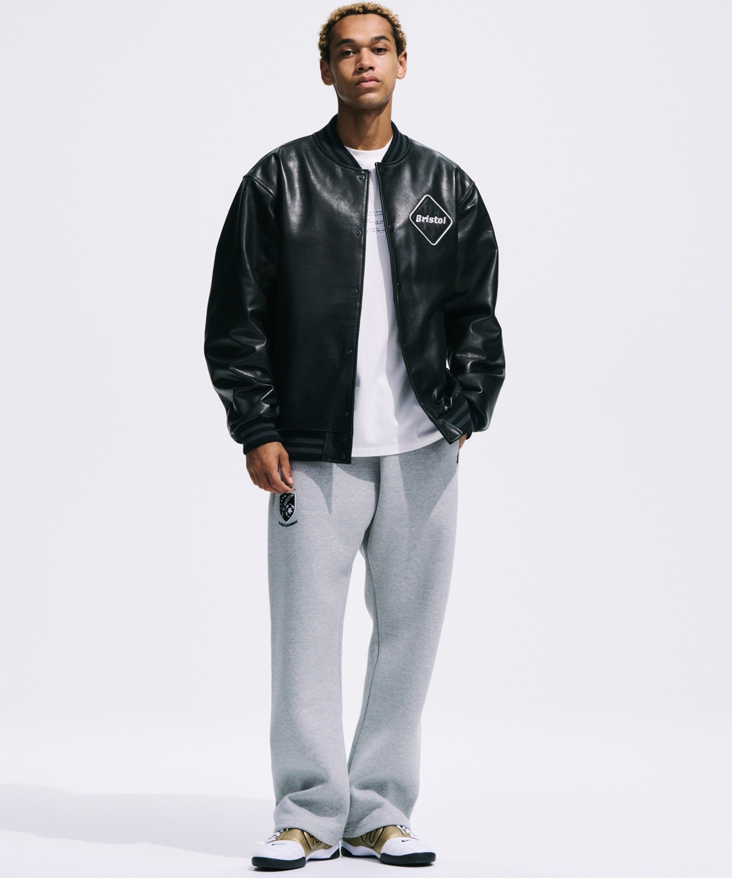 LEATHER TEAM VARSITY BLOUSON F.C.Real Bristol