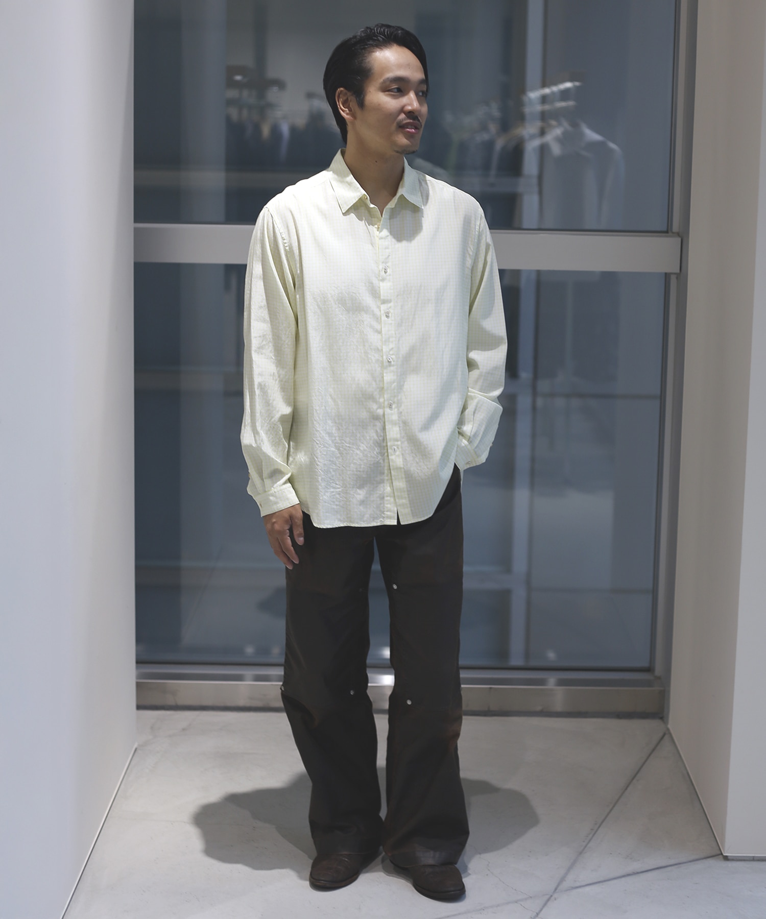 SILK α L/S Check Shirt SILK α