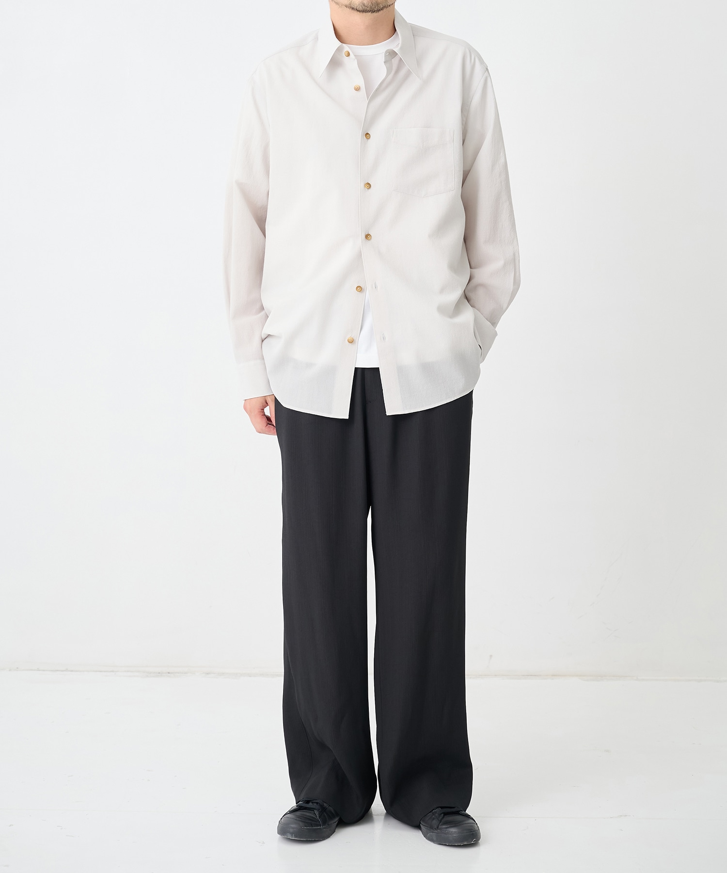 SILK α Pleats Summer Easy Pants SILK α