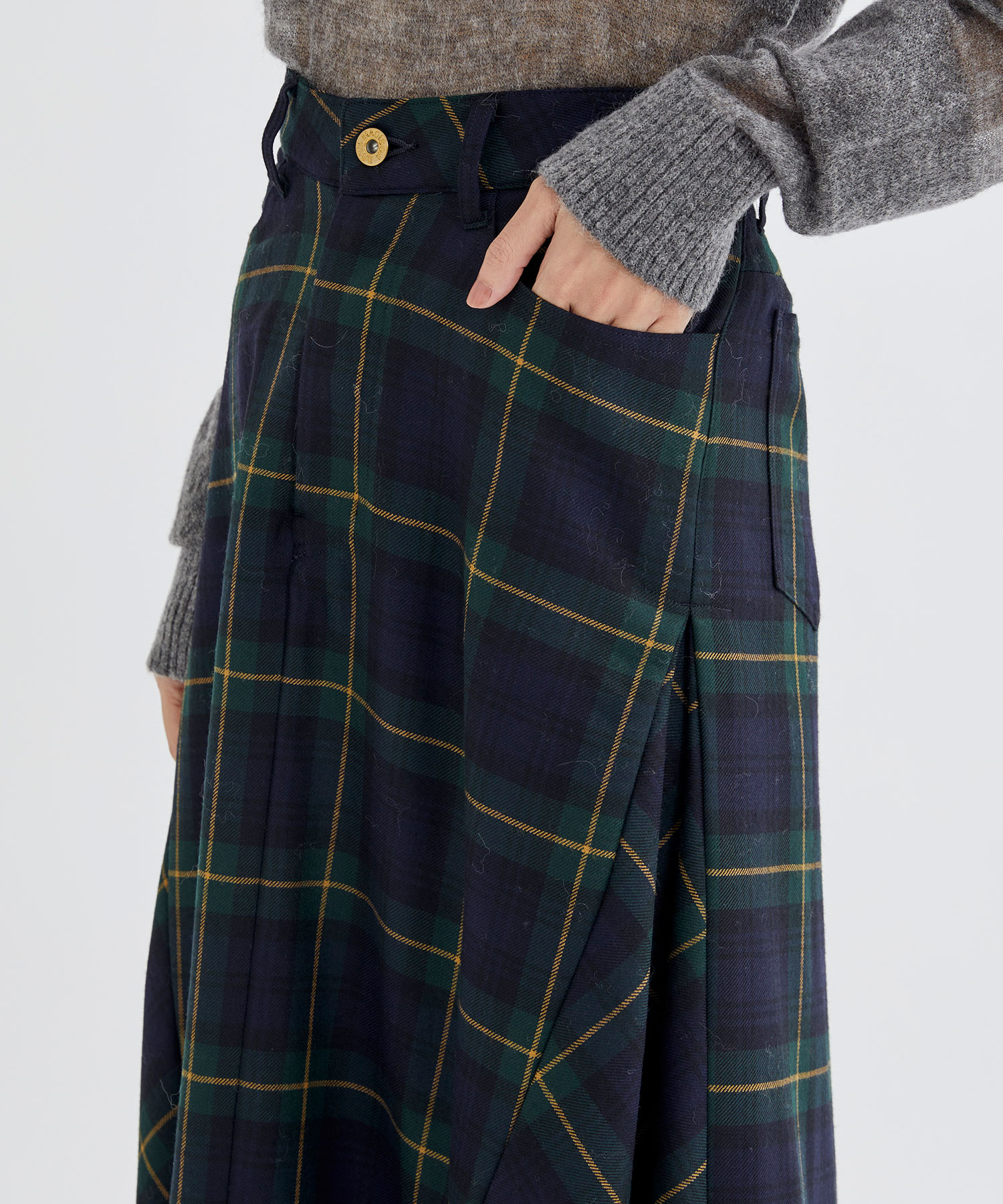 在庫限り送料無料 マディソンブルー 5POCKET LONG SK REMAKE TARTAN ...