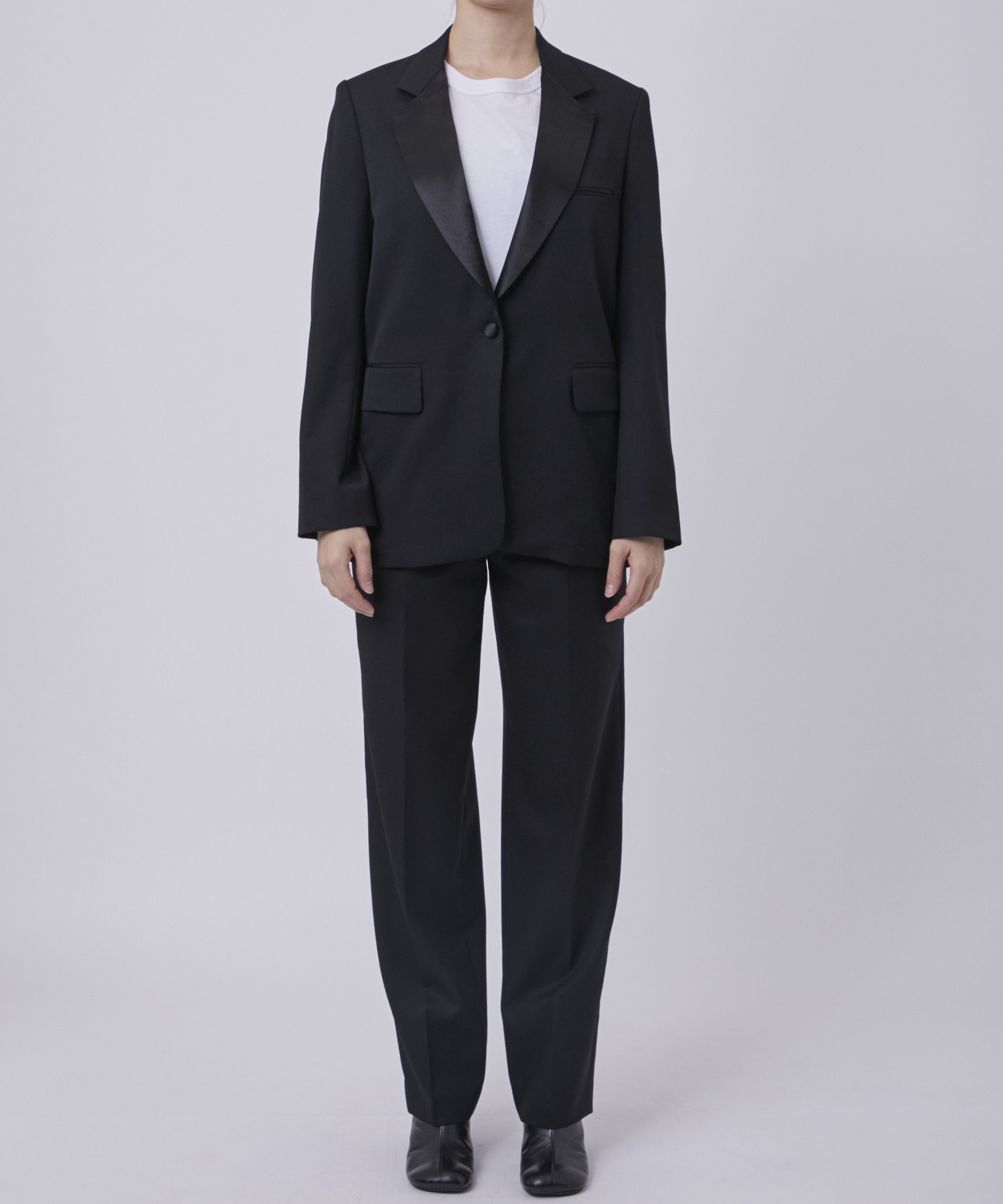 BLACK FORMAL STRAIGHT LEG TROUSERS CINOH