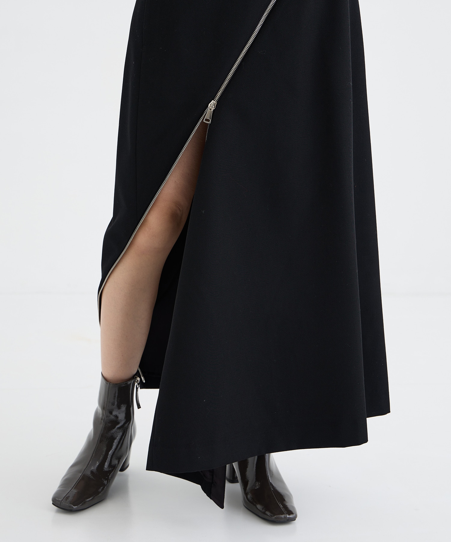 ZIP-DETAIL LONG SKIRT PHOTOCOPIEU