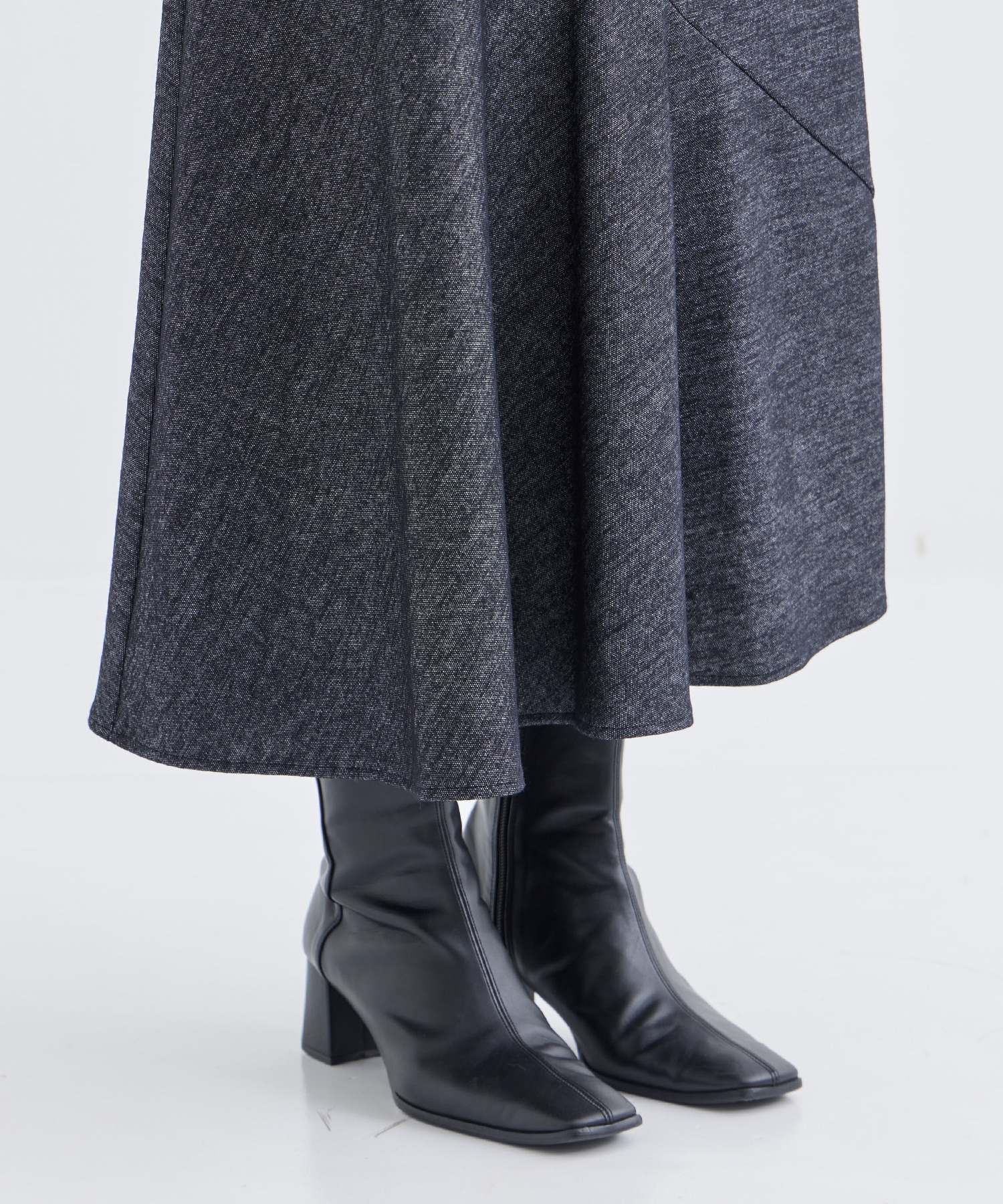 WASHABLE TWEEDY JERSEY WRAP SKIRT THE TOKYO