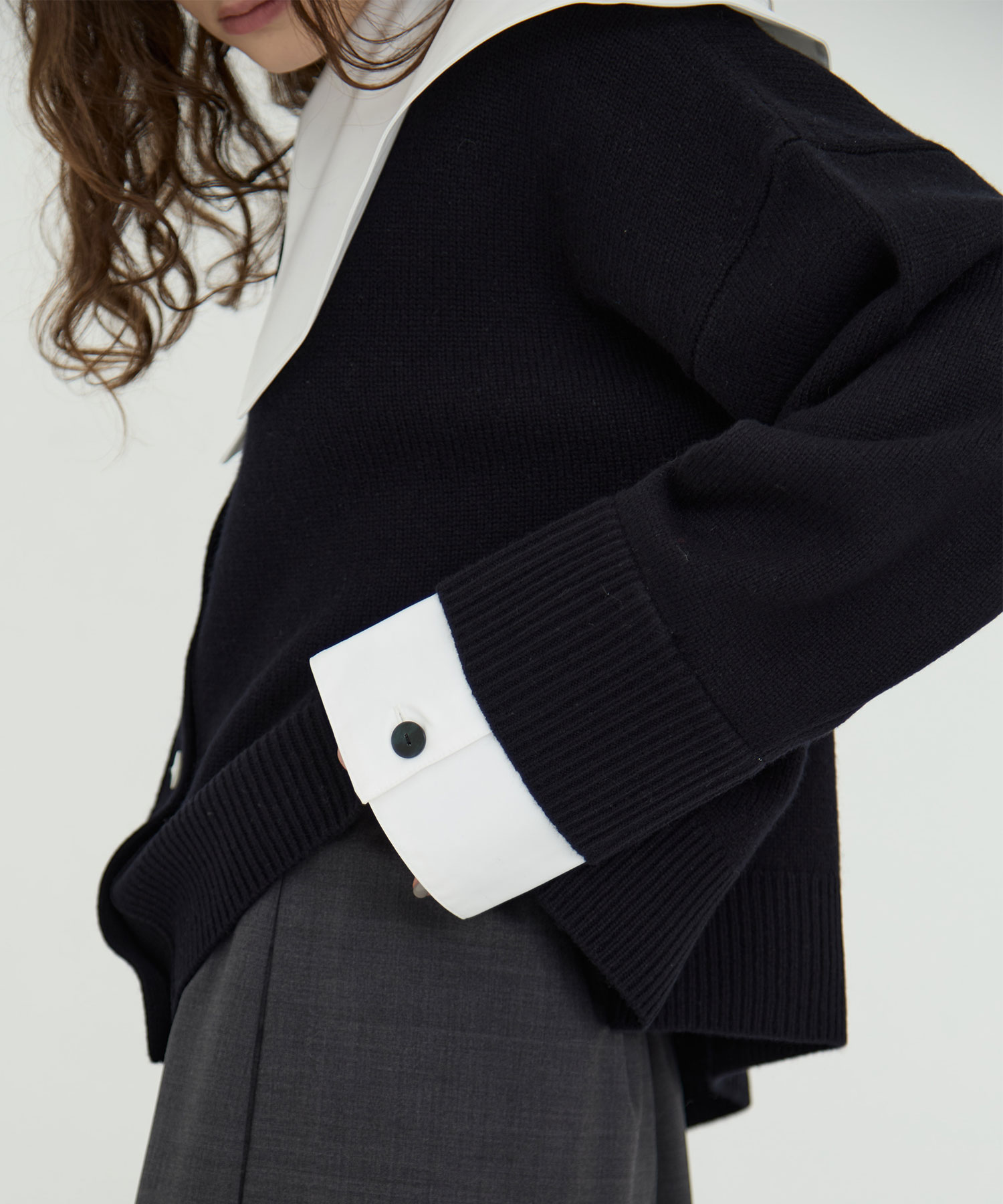 CLASSICAL COLLAR CARDIGAN(38 BLACK): ENFOLD: WOMENS｜THE TOKYO