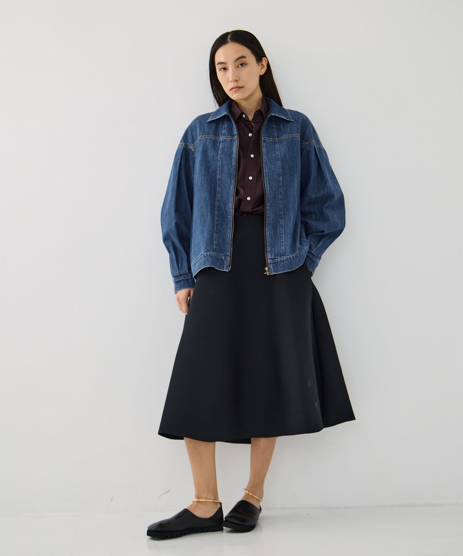 ankle strap round toe flat shoes MANA