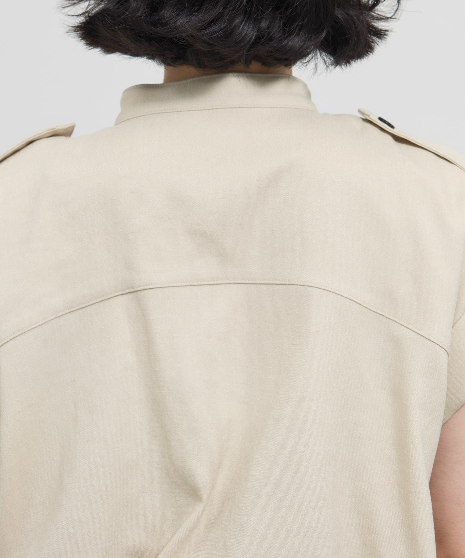 Stand Collar Weist Gather Blouse THE TOKYO