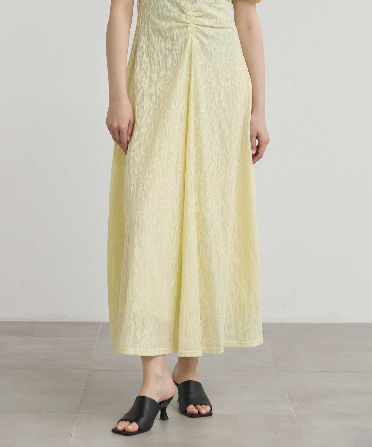 別注 FLOWER JAQUARD SHORT SLEEVE DRESS PHOTOCOPIEU