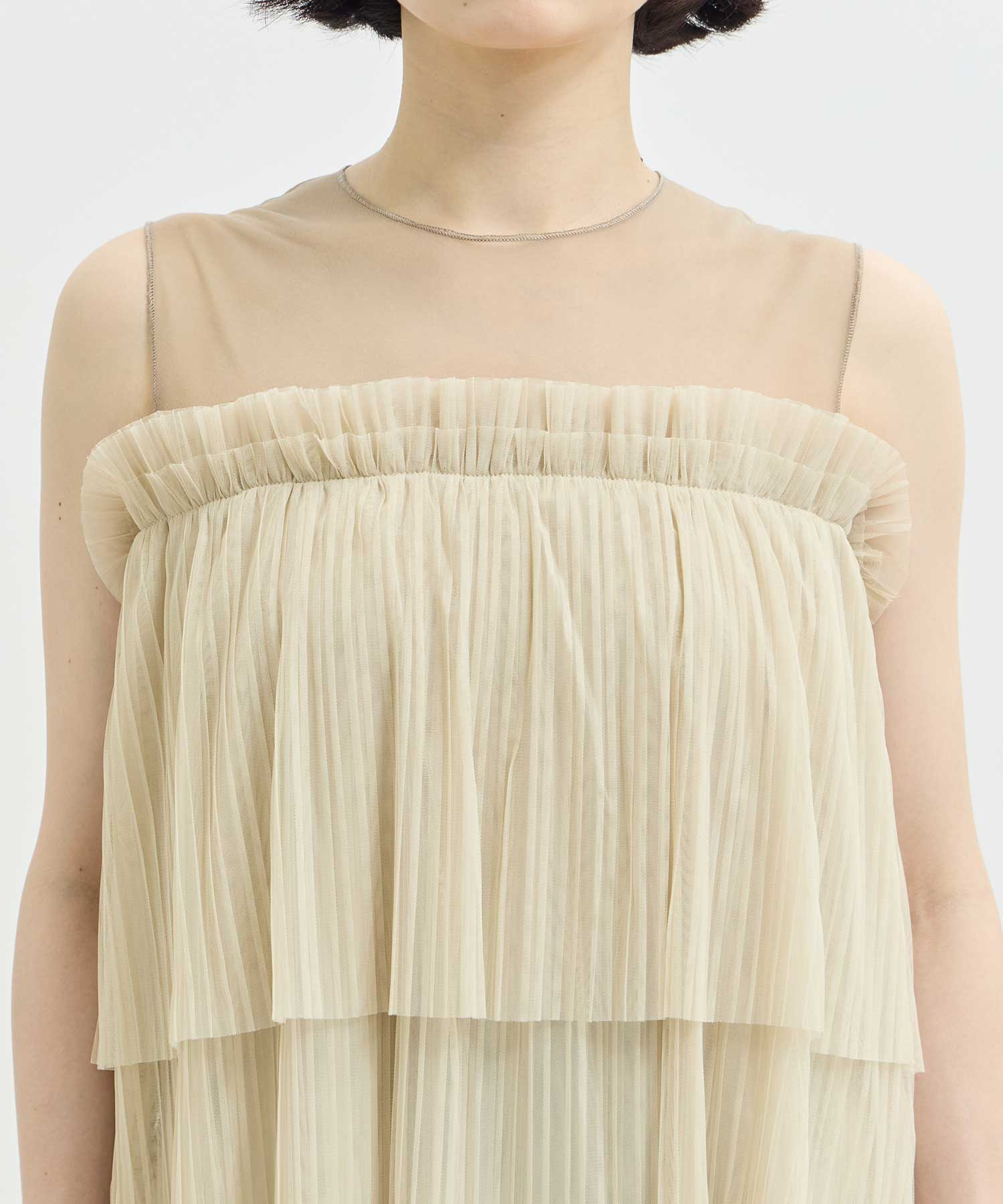 tulle pleats tiered tops Louren