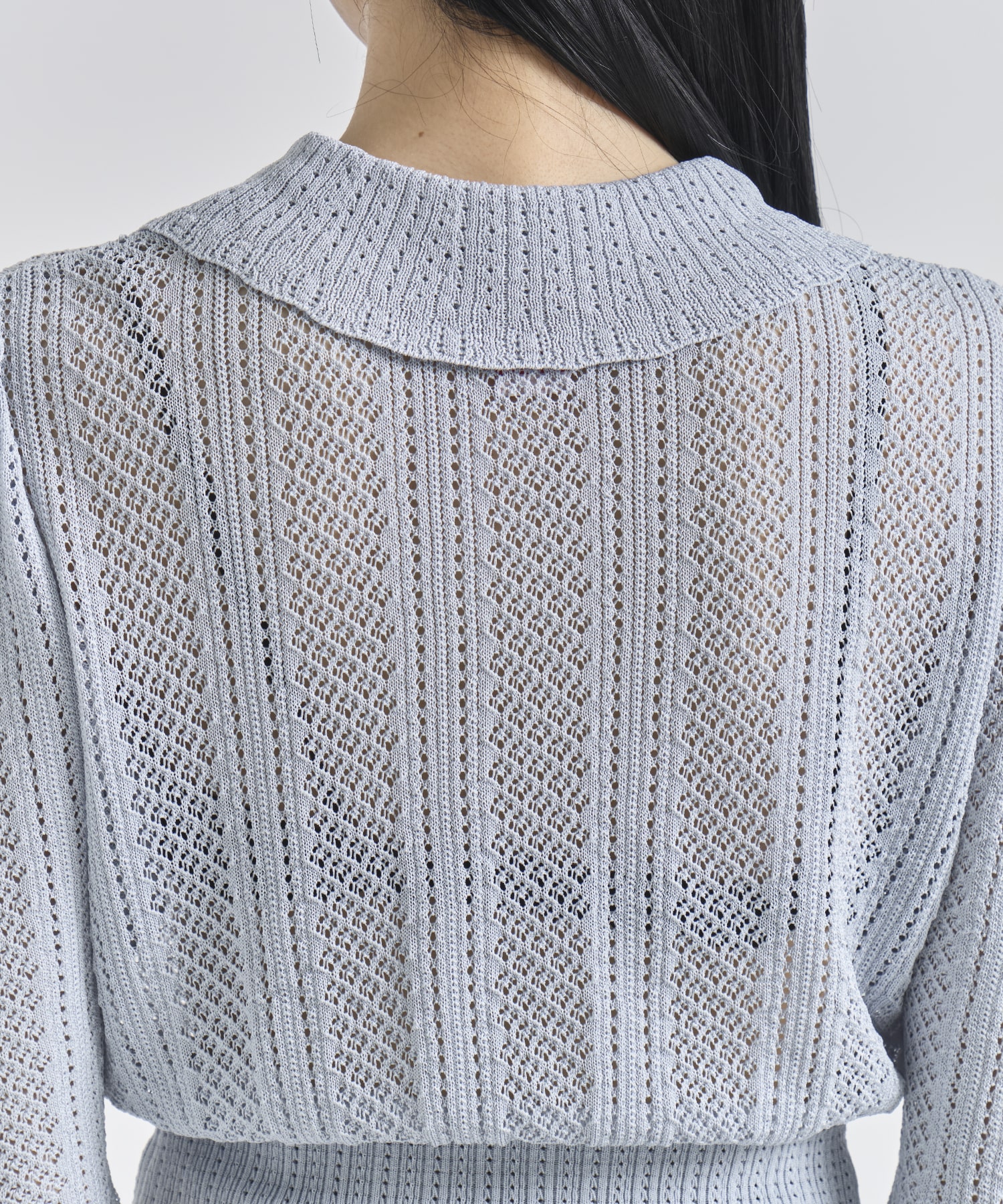 LACE KNIT SHORT-SLEEVED CARDIGAN FETICO