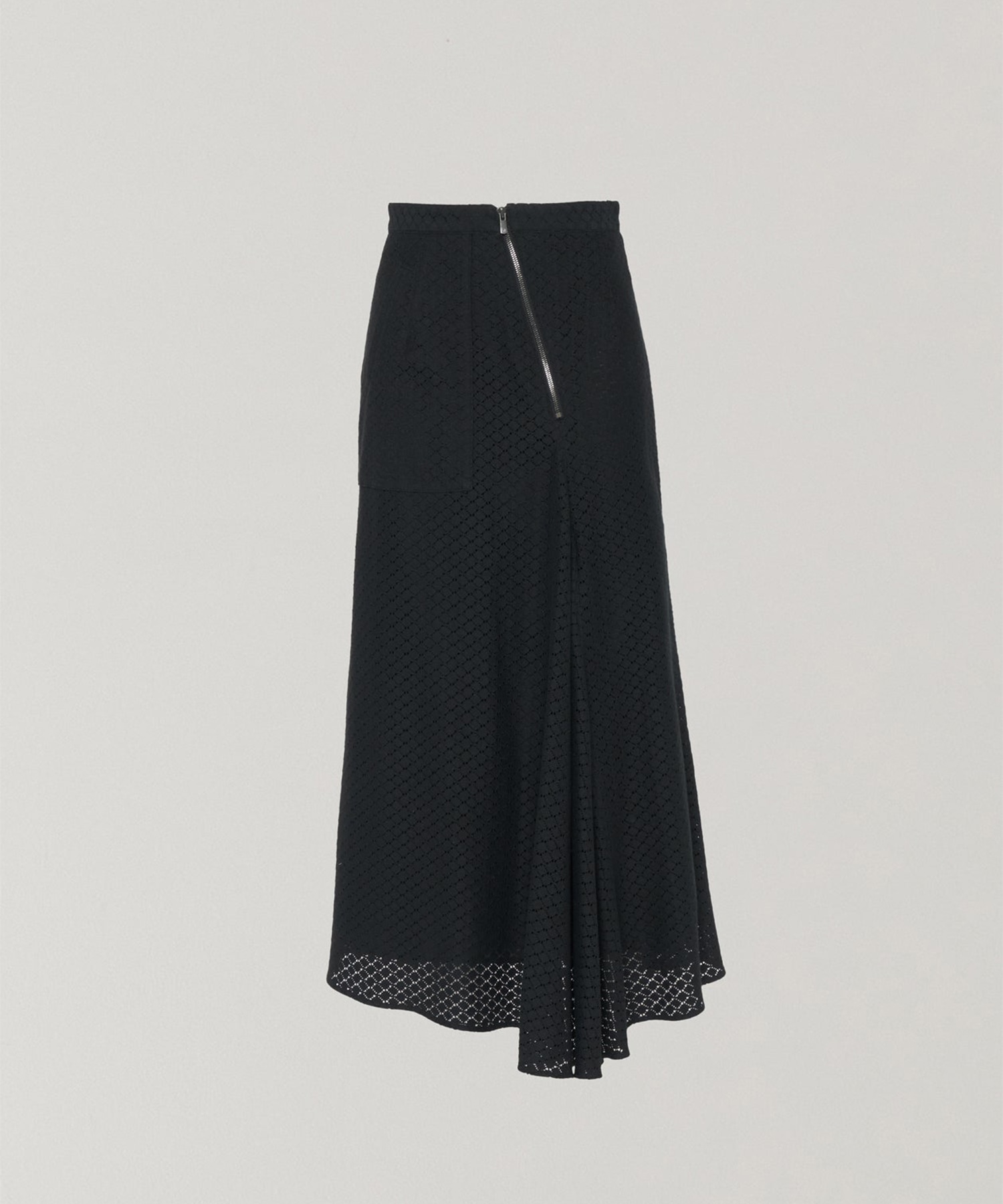 Sylvie front drape lace skirt BK AKIRANAKA