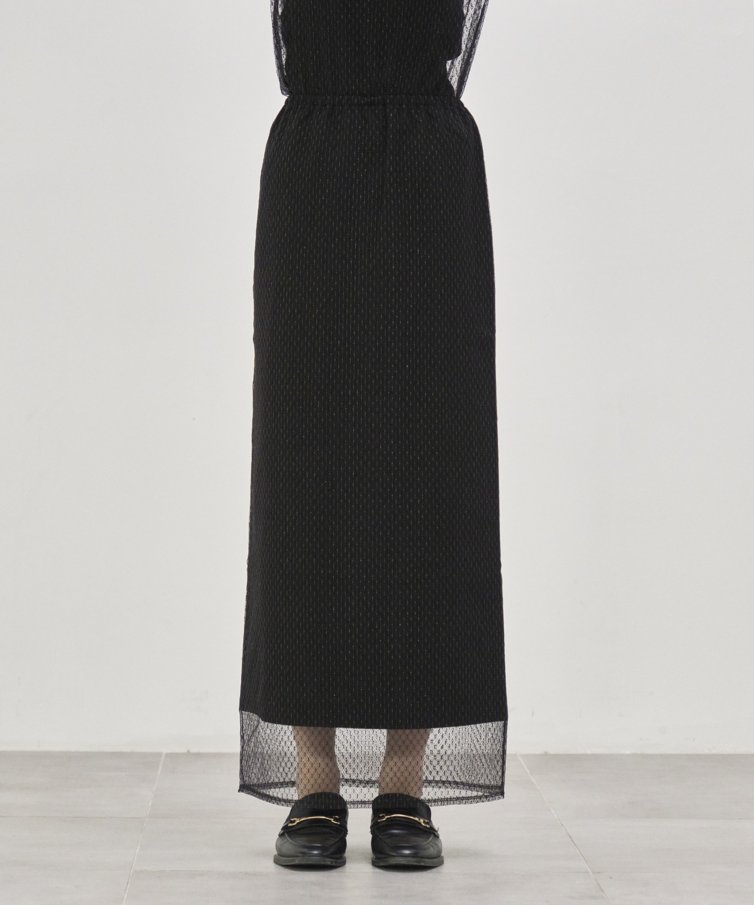 【WEB限定】tulle lace skirt Louren