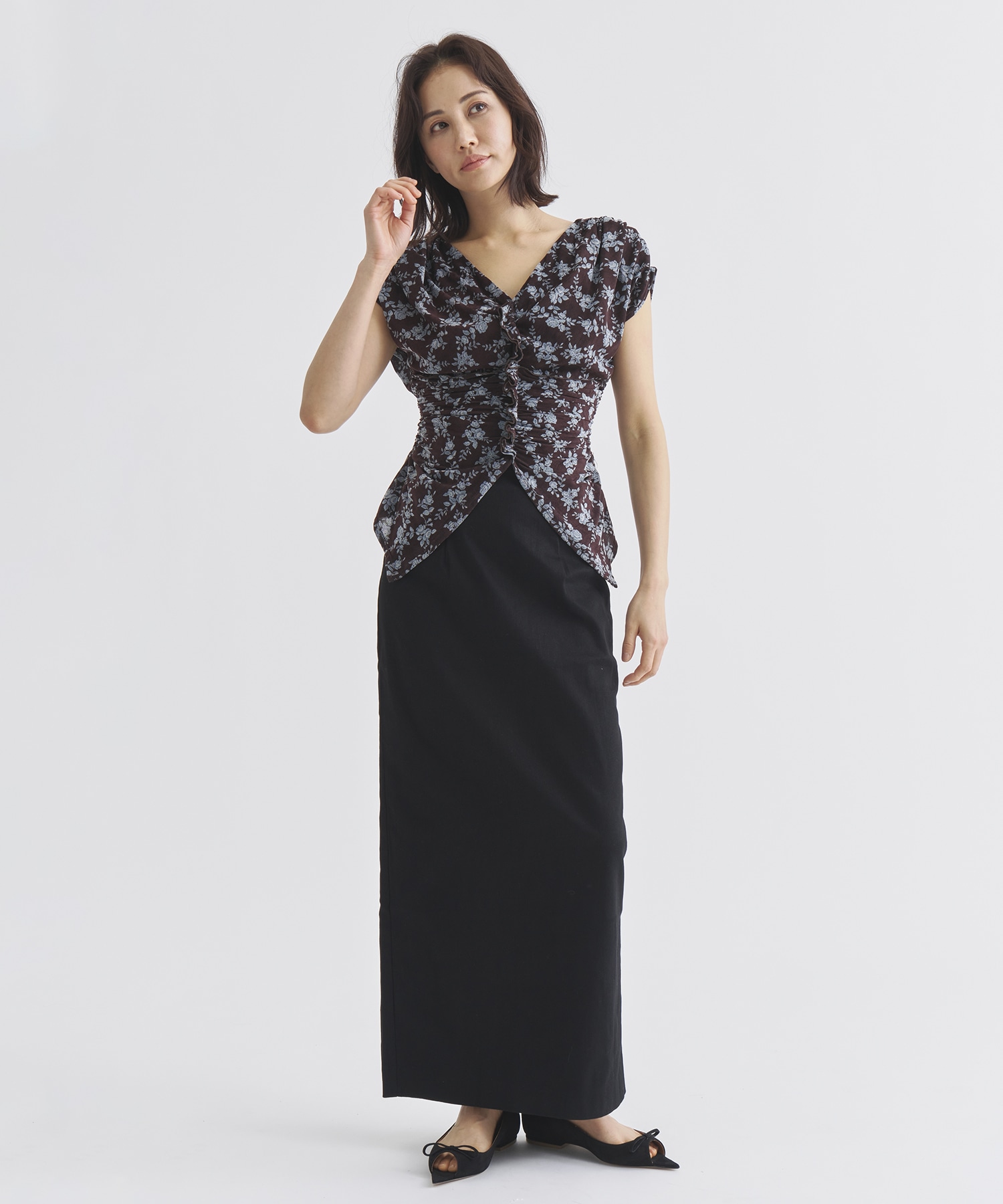 【WEB限定】highwaist pencil skirt Louren