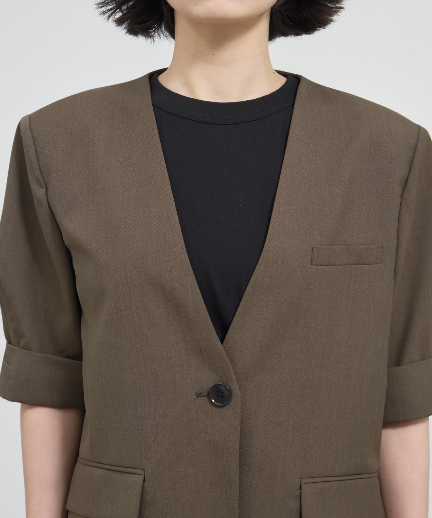Harf Sleeve Collarless Jacket THE TOKYO