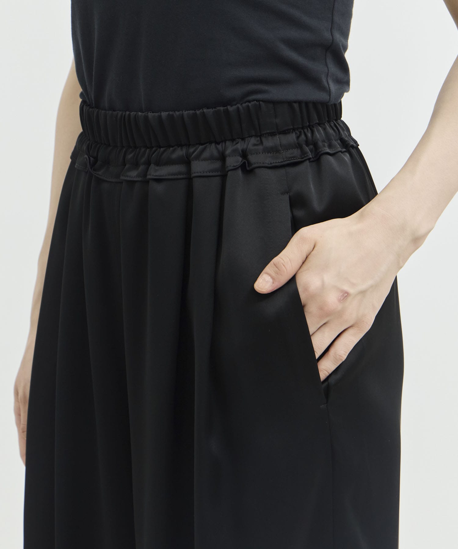 GATHER WIDE-TROUSERS ENFOLD