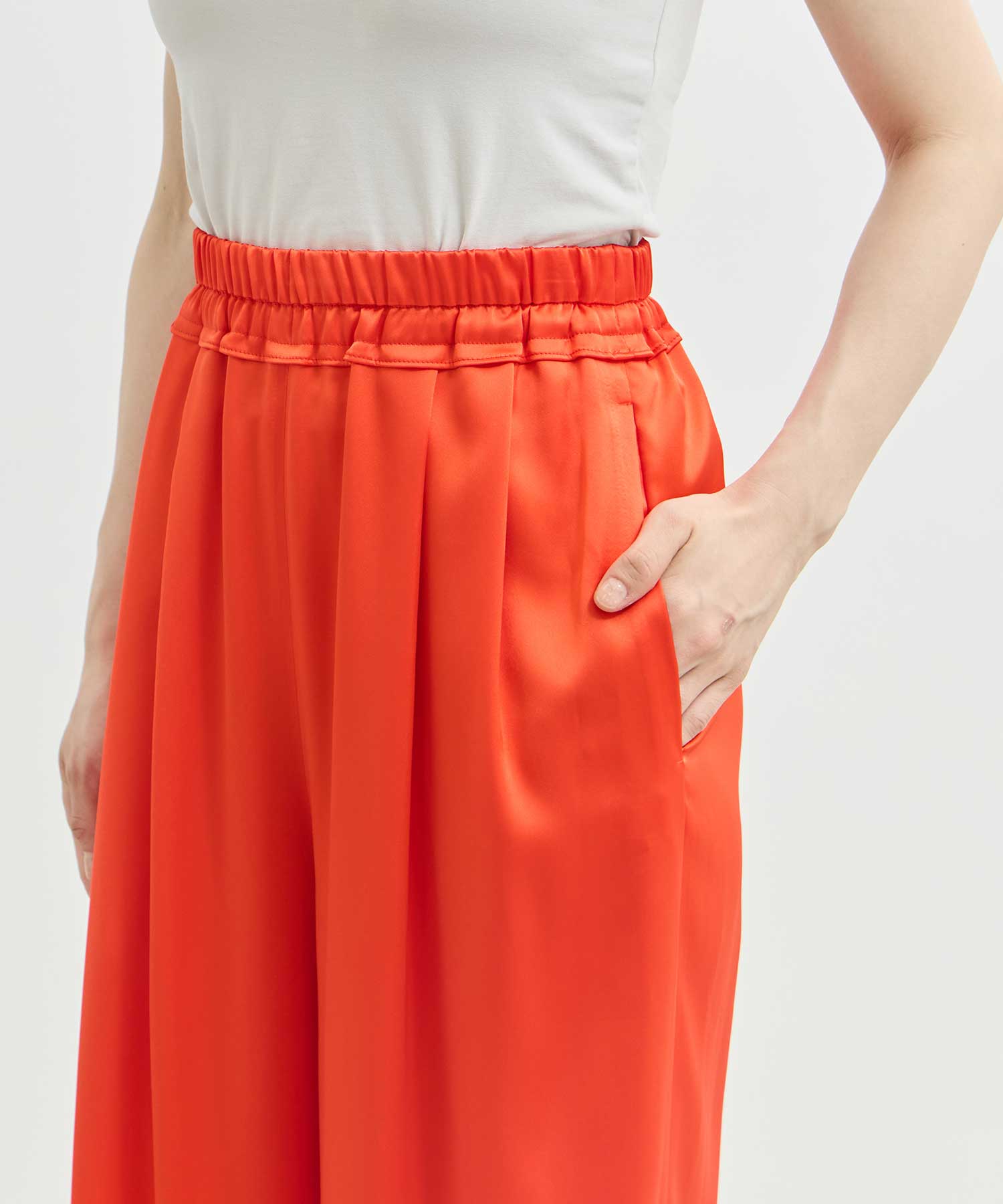 GATHER WIDE-TROUSERS ENFOLD