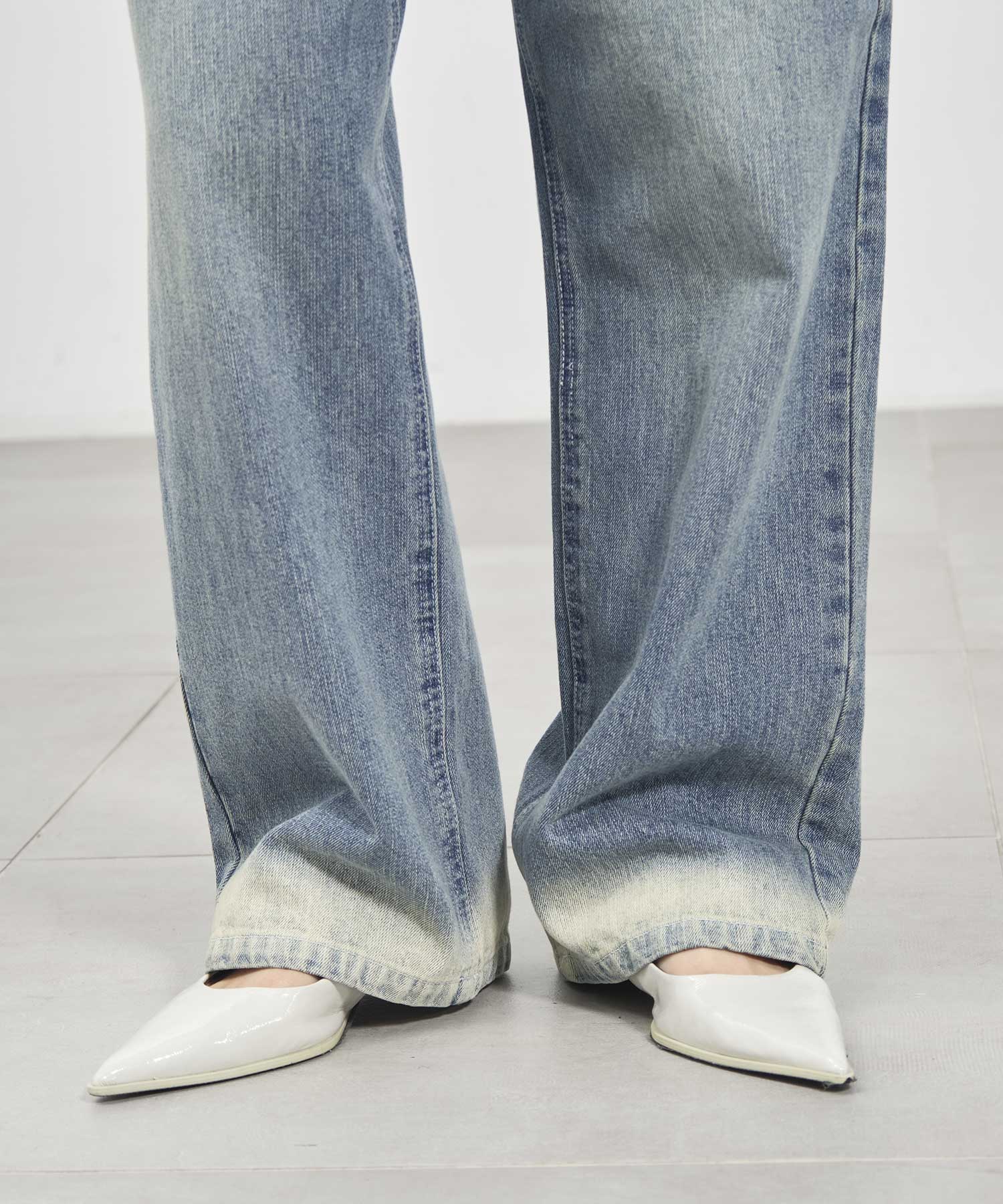 bleach hem denim Louren