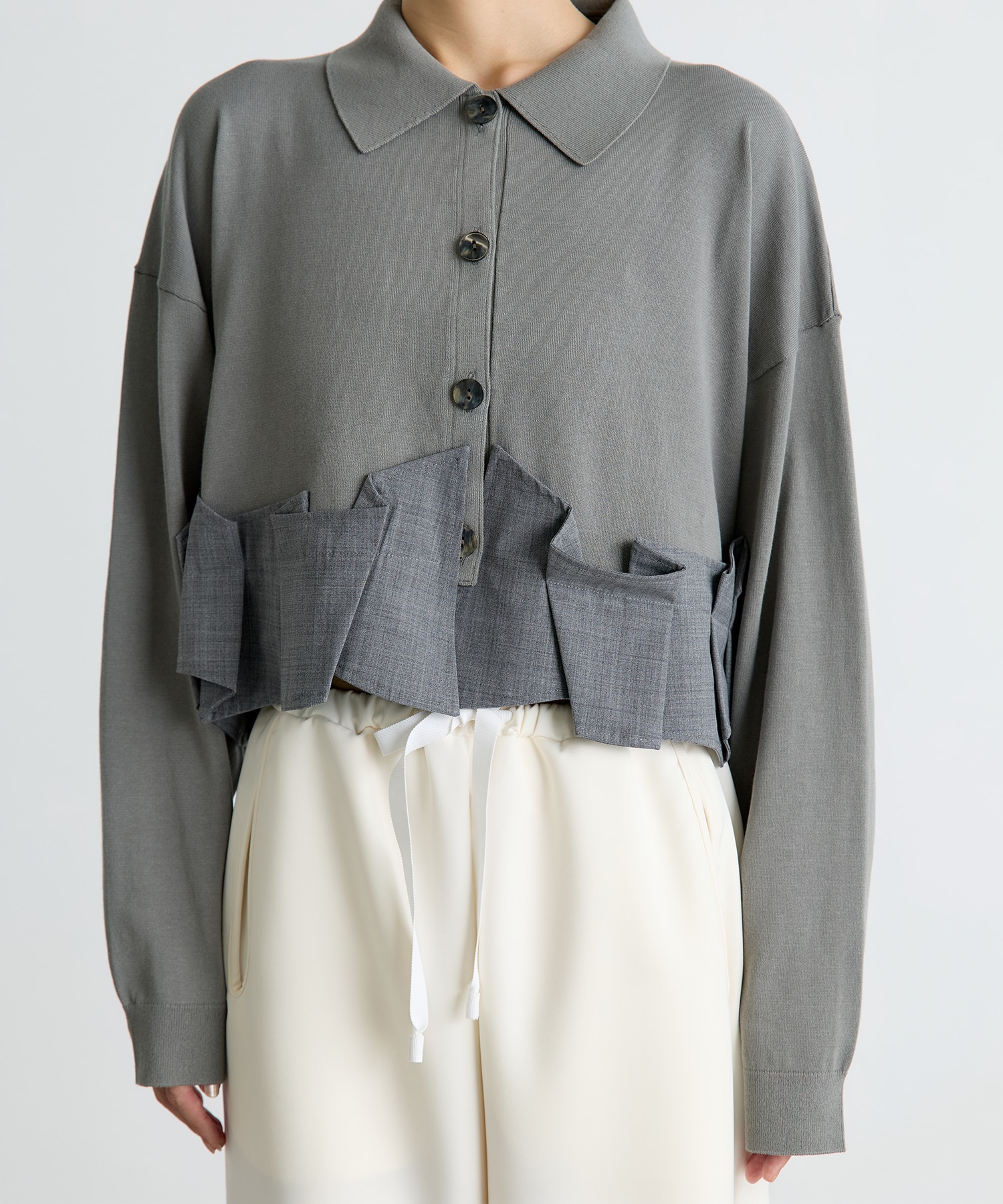 TACK DOCKING-HEM CARDIGAN ENFOLD